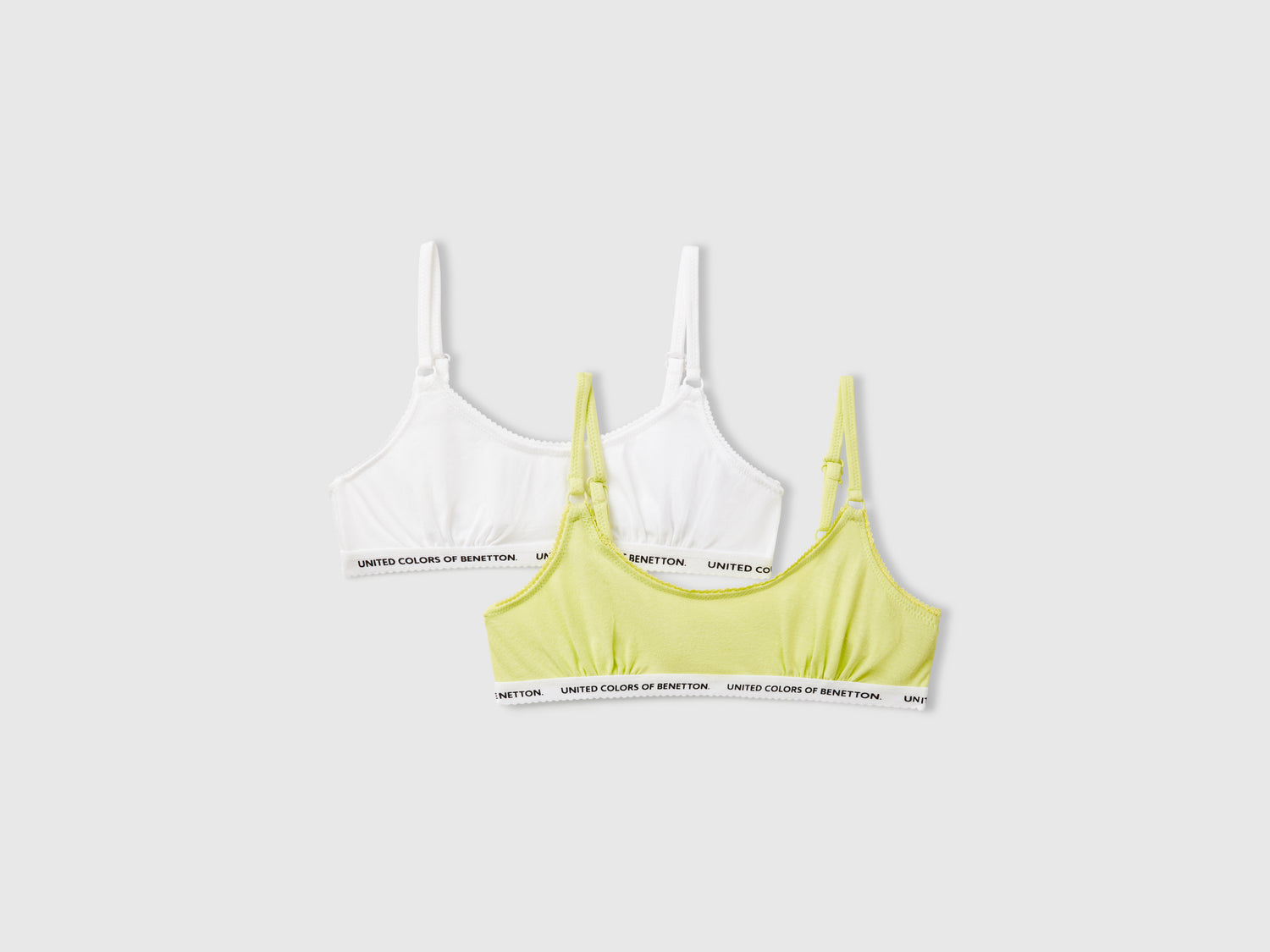 Due brassiere in cotone elasticizzato da bambina multi-color | Benetton Outlet