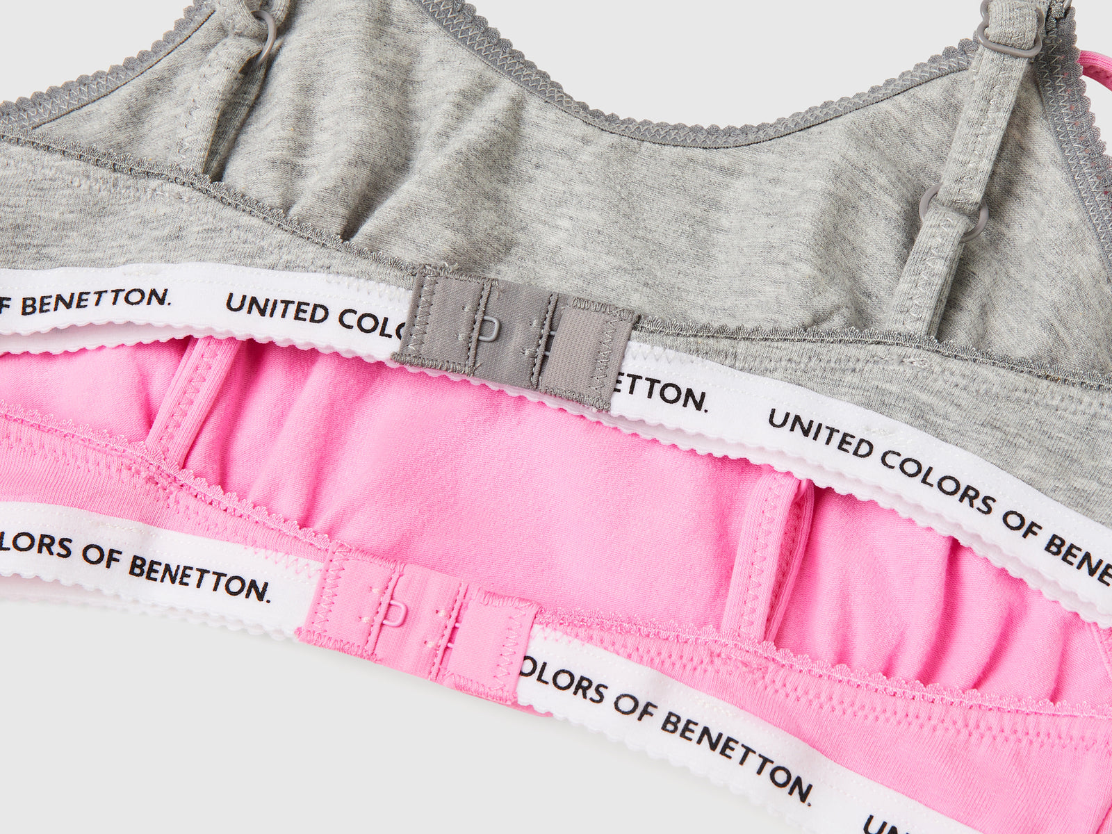 Due brassiere in cotone elasticizzato da bambina multi-color 3 | Benetton Outlet