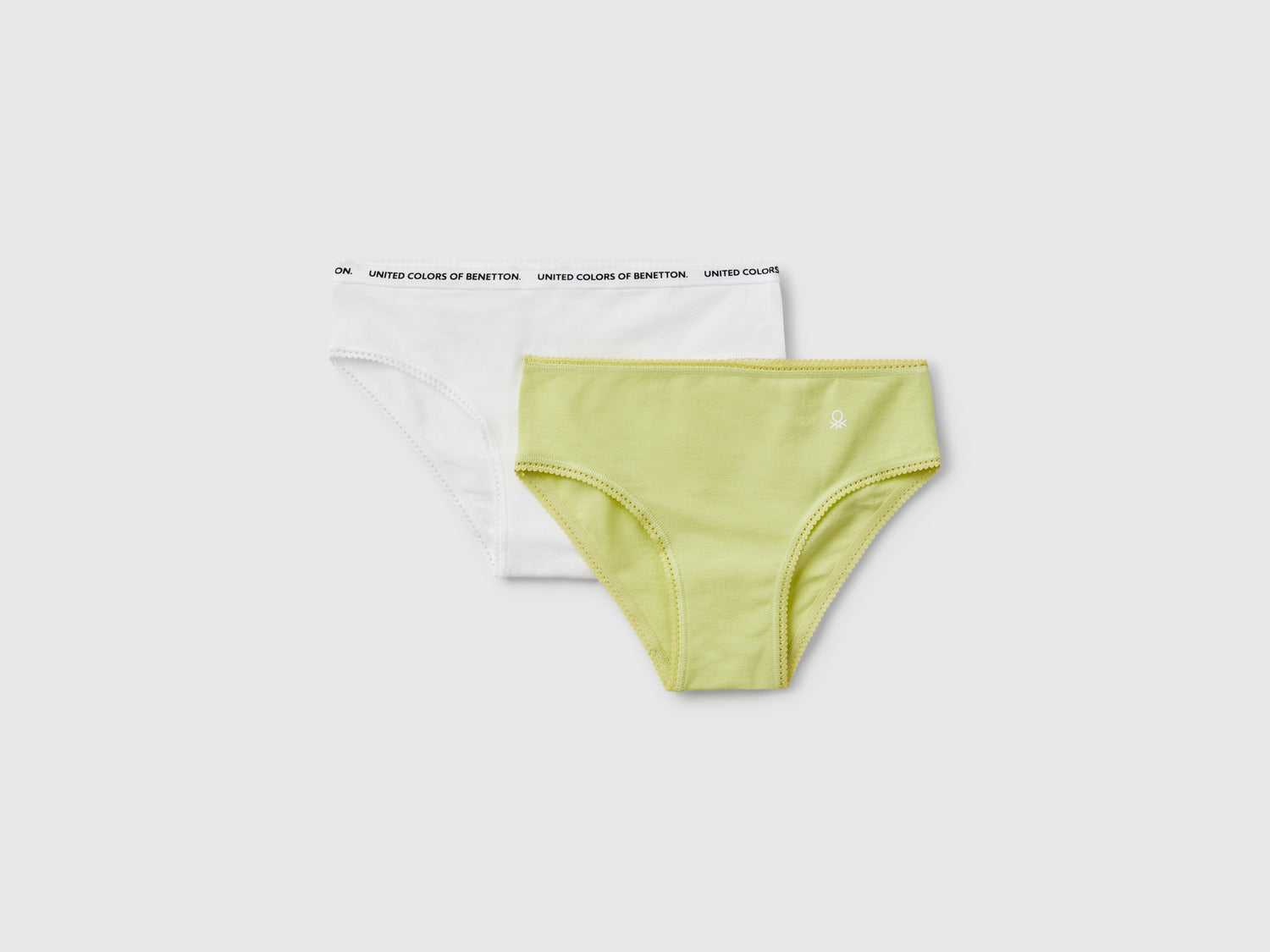 Due slip in cotone stretch da bambina multi-color | Benetton Outlet