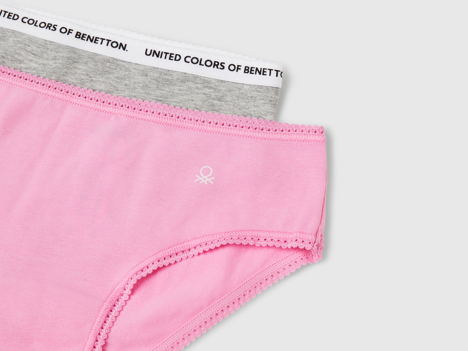 Due slip in cotone stretch da bambina multi-color 3 | Benetton Outlet