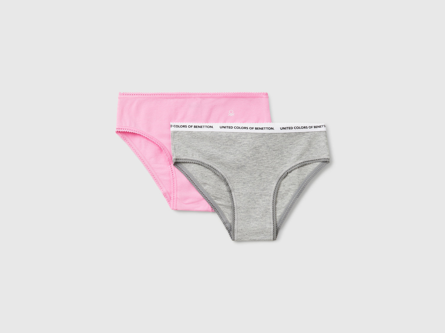 Due slip in cotone stretch da bambina multi-color | Benetton Outlet