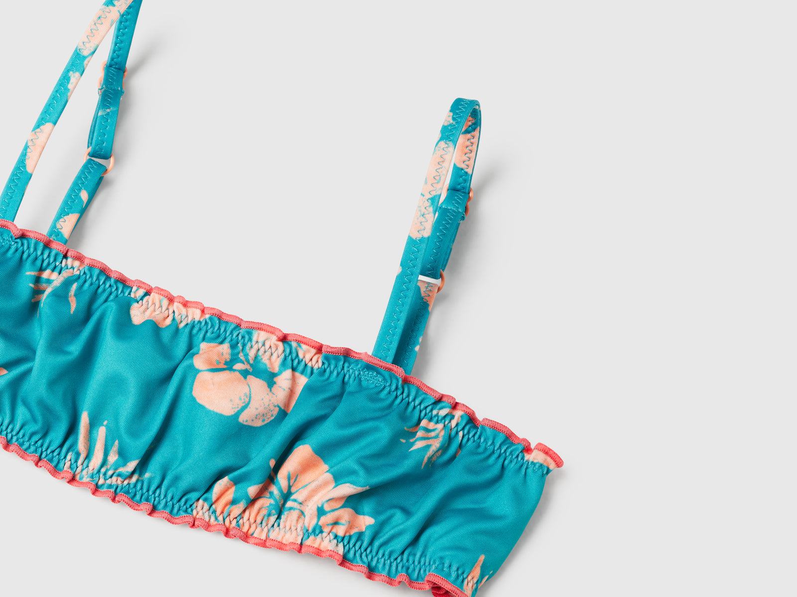 Bikini mare con stampa floreale da bambina verde acqua 3 | Benetton Outlet