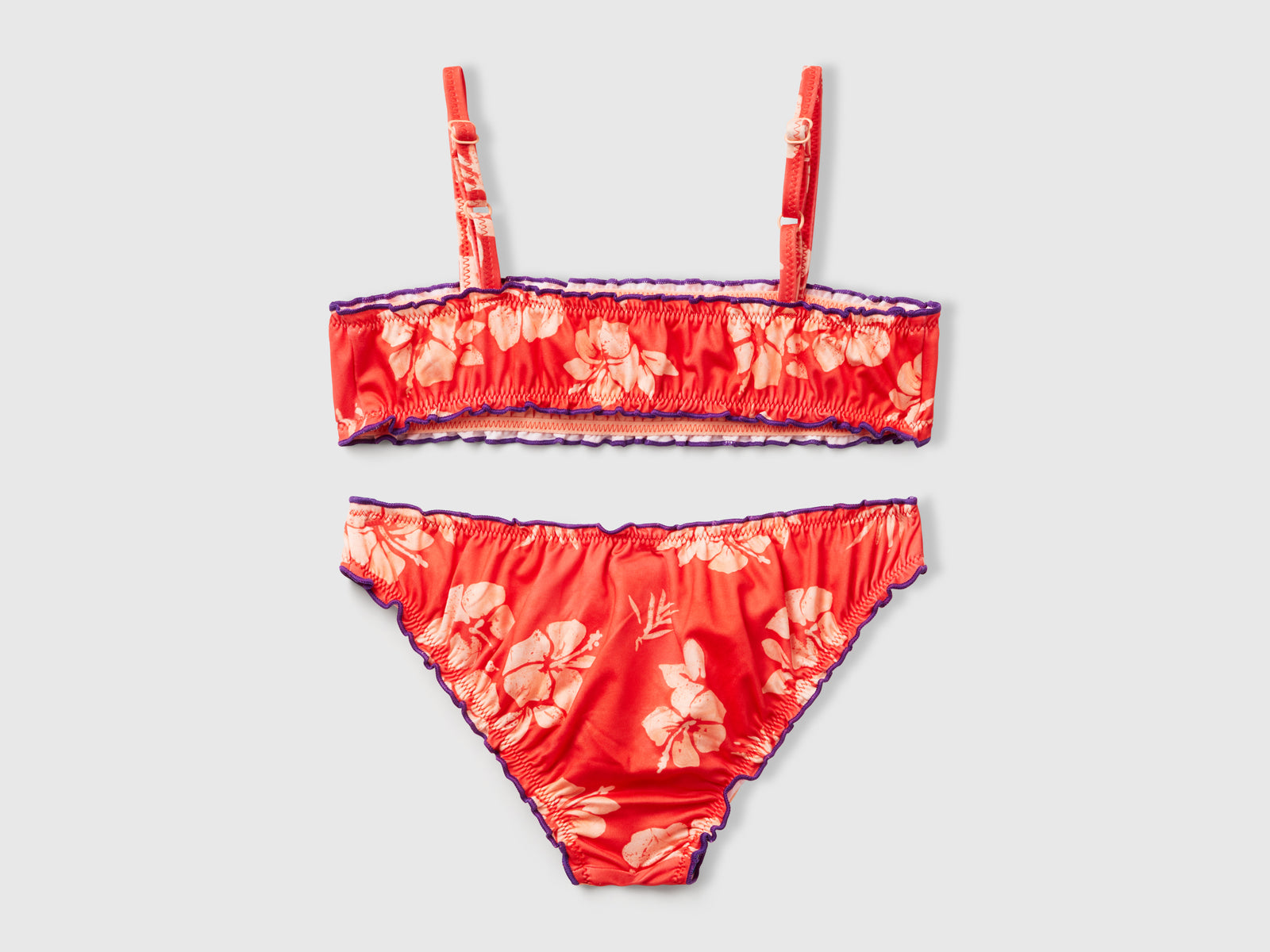 Bikini mare con stampa floreale da bambina arancione 2 | Benetton Outlet