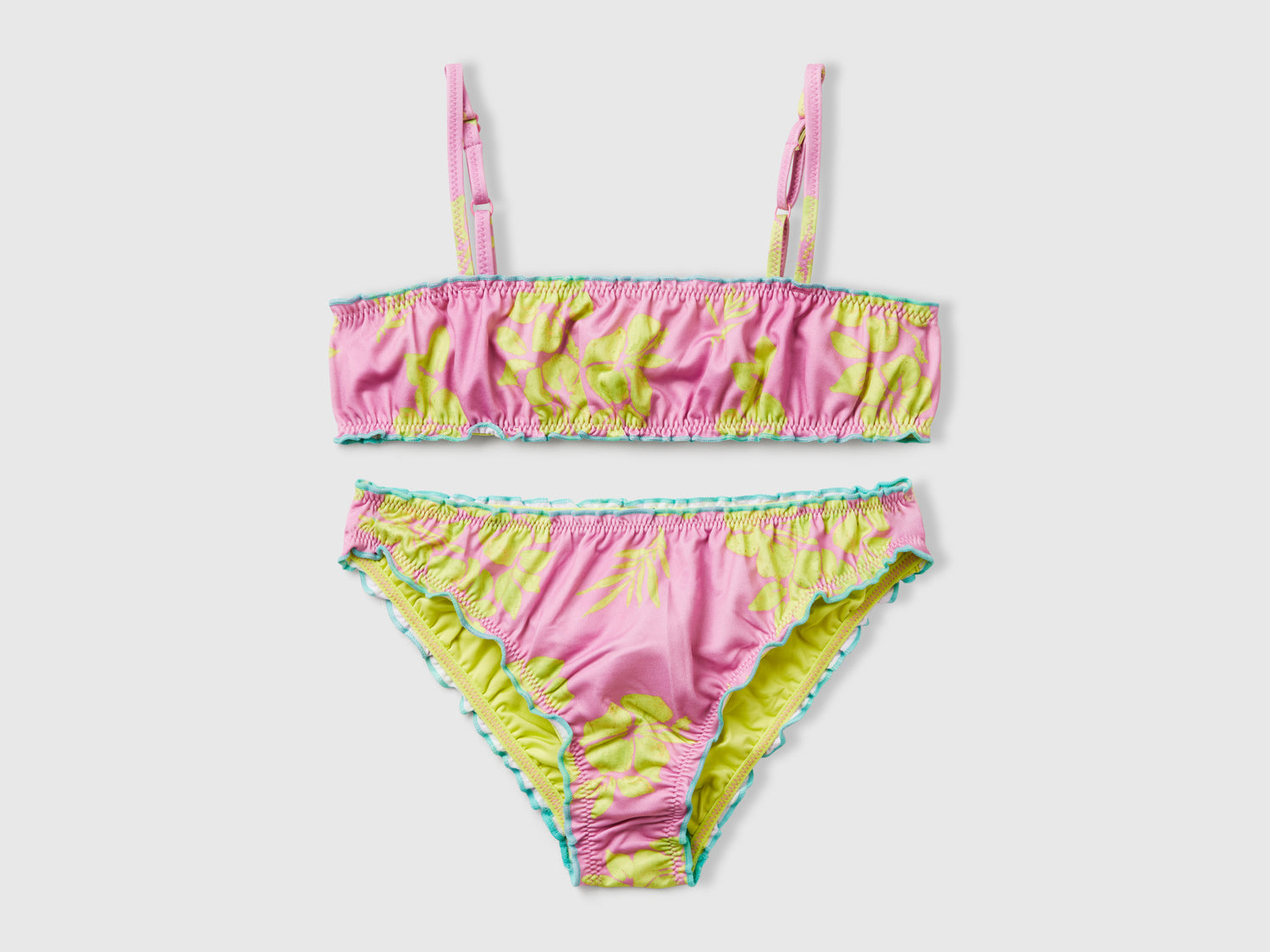 Bikini mare con stampa floreale da bambina rosa | Benetton Outlet