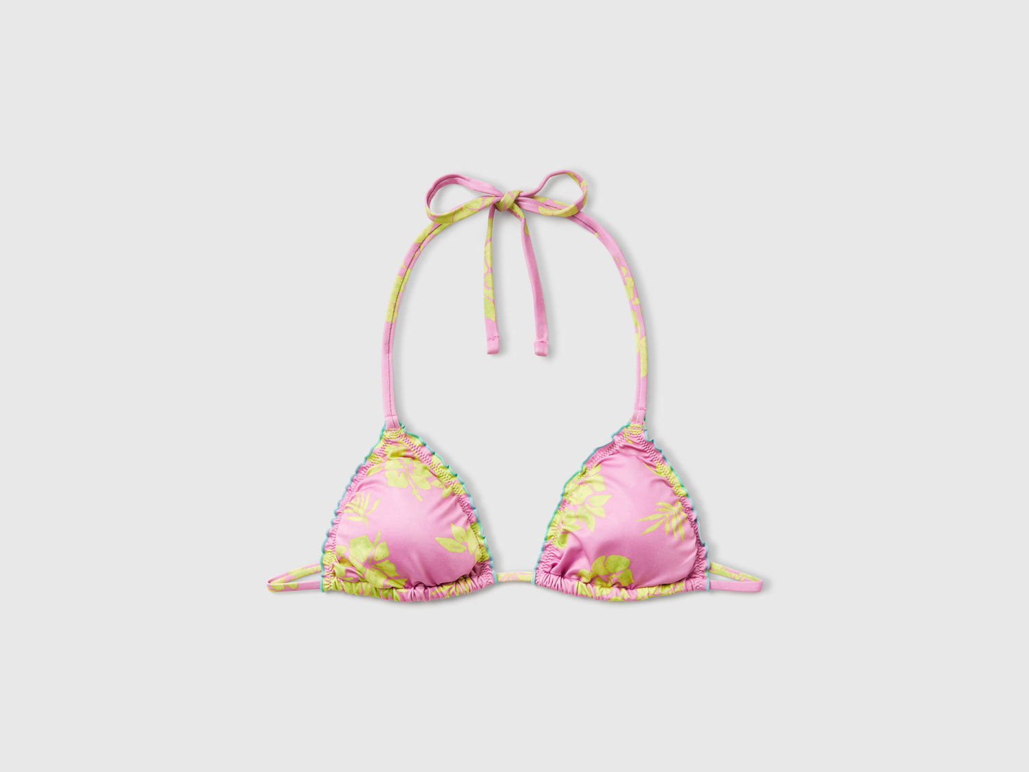 Triangolo mare imbottito con stampa fiori da donna rosa | Benetton Outlet