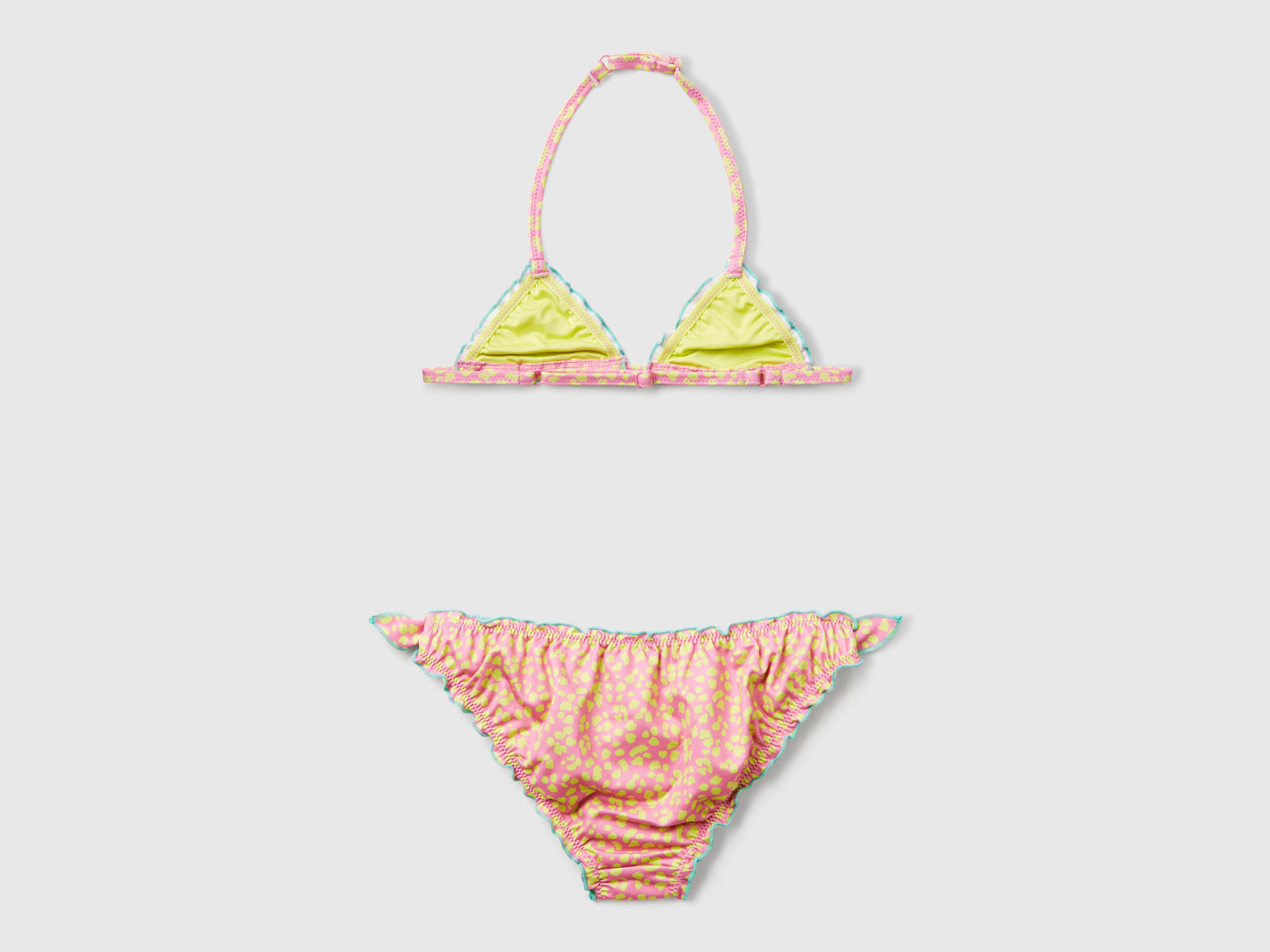 Costume bikini con stampa animalier da bambina rosa 2 | Benetton Outlet