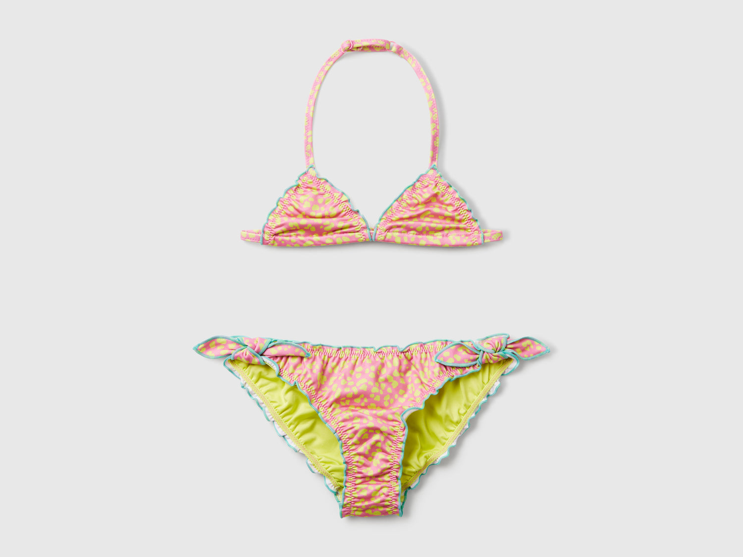 Costume bikini con stampa animalier da bambina rosa | Benetton Outlet