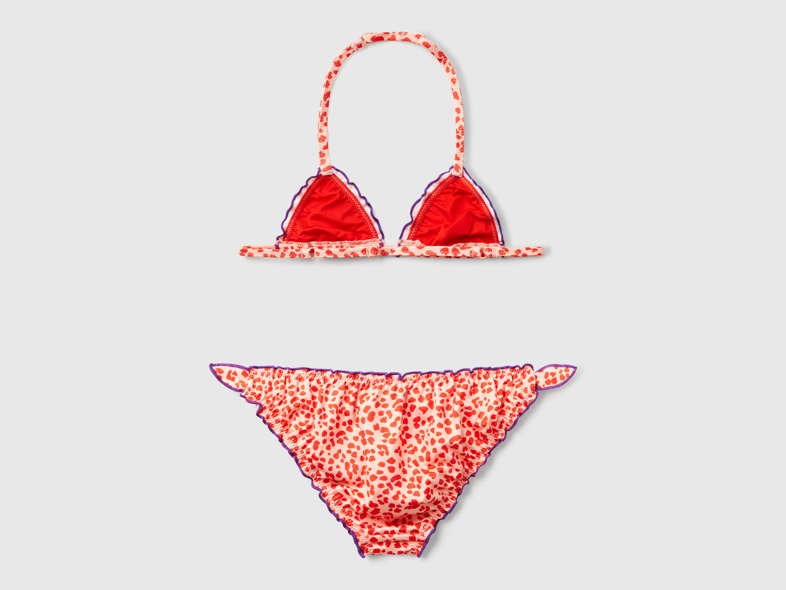 Costume bikini con stampa animalier da bambina arancione 2 | Benetton Outlet