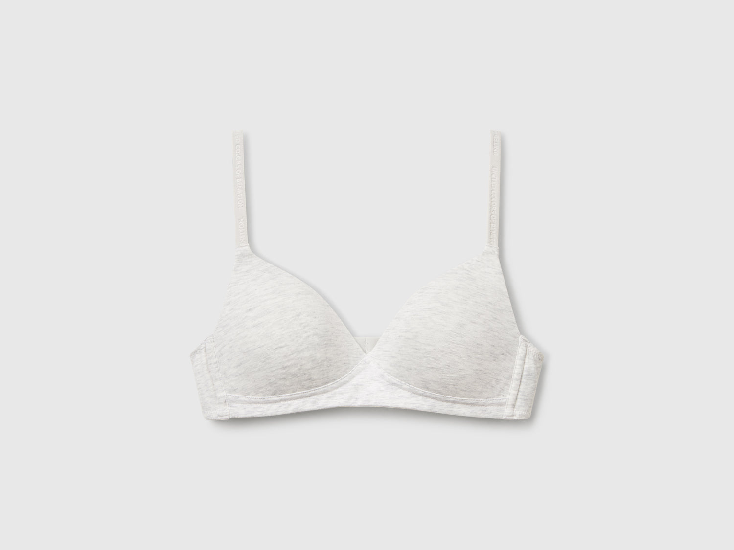 Reggiseno imbottitoin cotone da donna grigio chiaro | Benetton Outlet