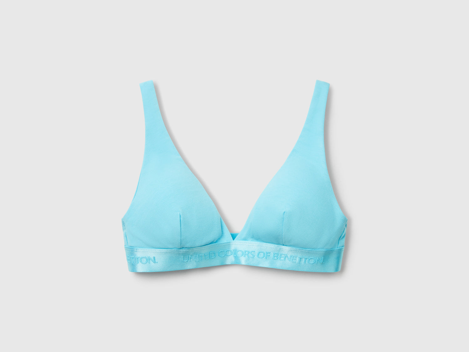 Reggiseno a triangolo in cotone stretch da donna turchese | Benetton Outlet