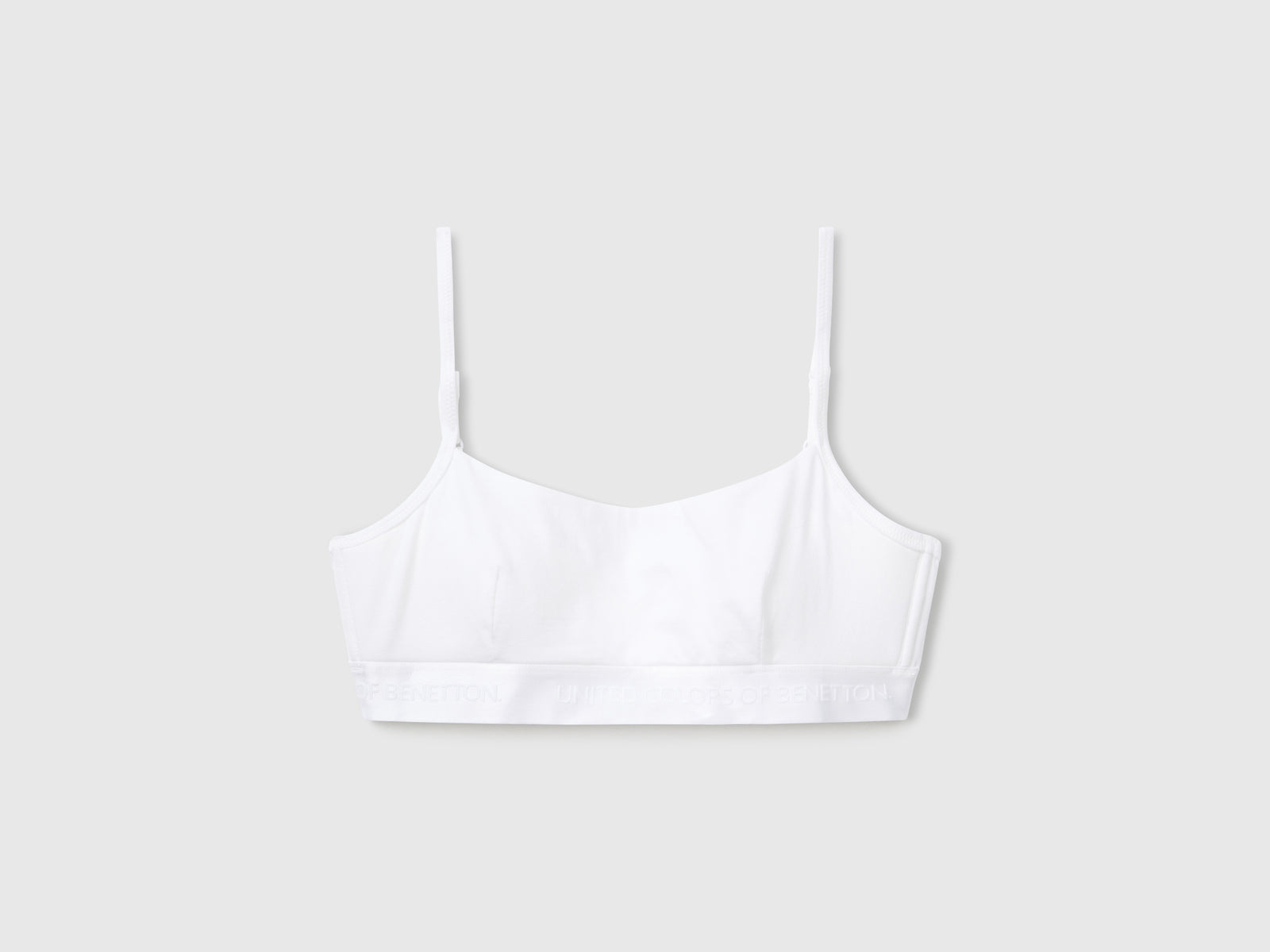 Brassiere in cotone stretch da donna bianco | Benetton Outlet