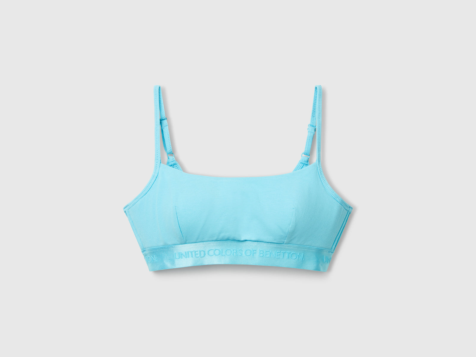 Brassiere in cotone stretch da donna turchese | Benetton Outlet