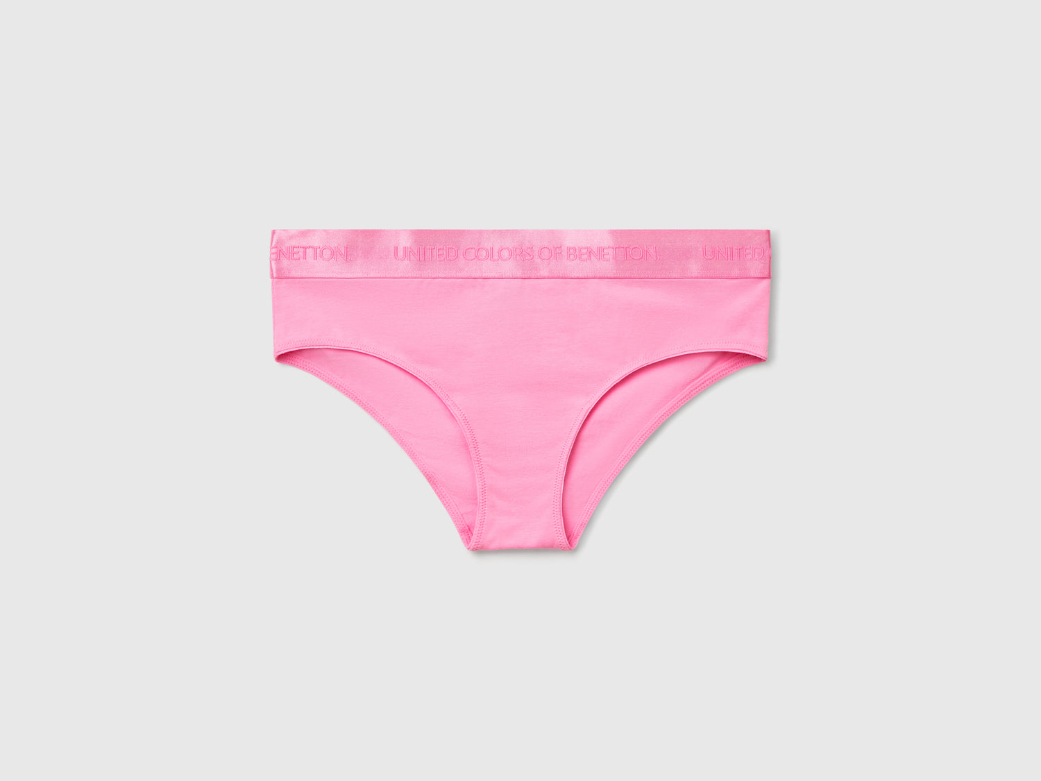 Slip fianco alto in cotone stretch da donna rosa | Benetton Outlet