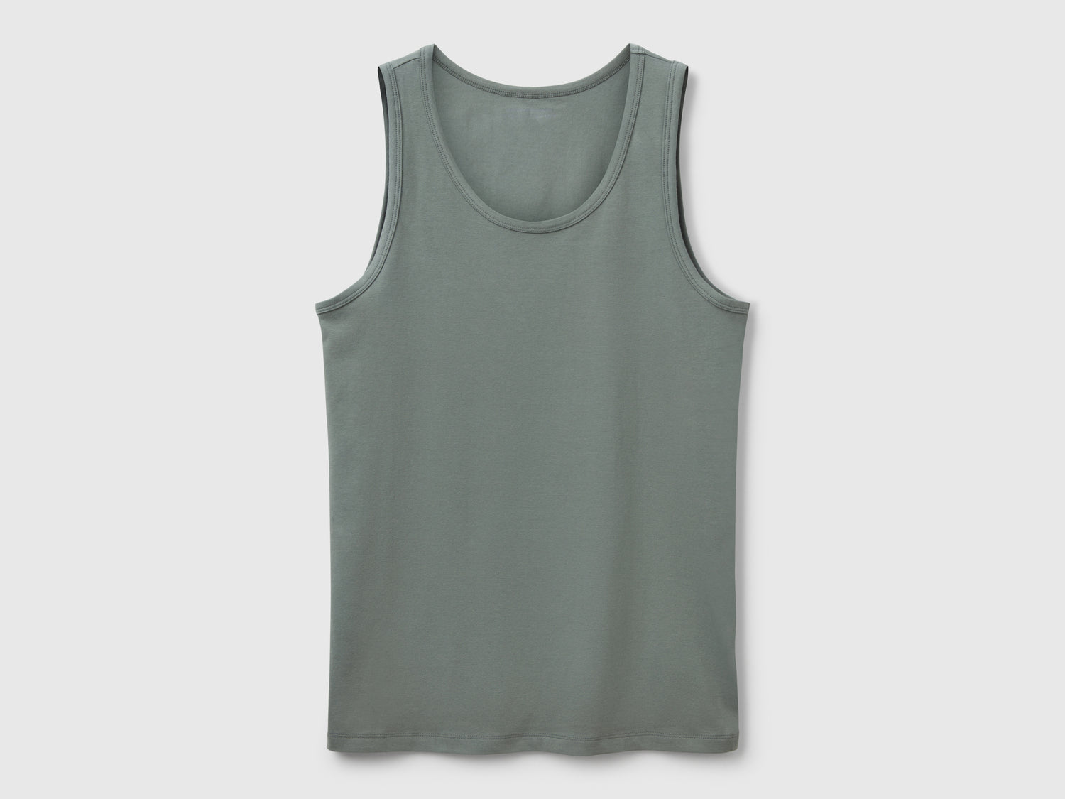 Canotta in cotone stretch da uomo verde chiaro | Benetton Outlet