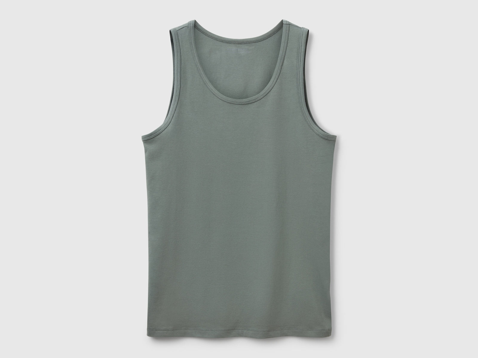 Canotta in cotone stretch da uomo verde chiaro | Benetton Outlet