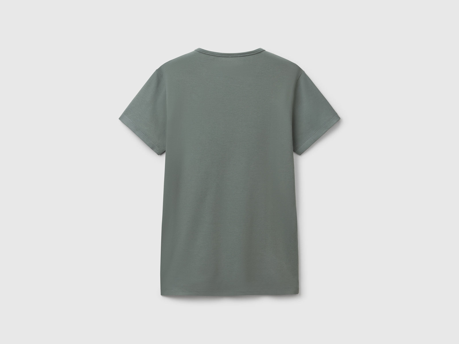 T-shirt in cotone stretch da uomo verde chiaro 2 | Benetton Outlet