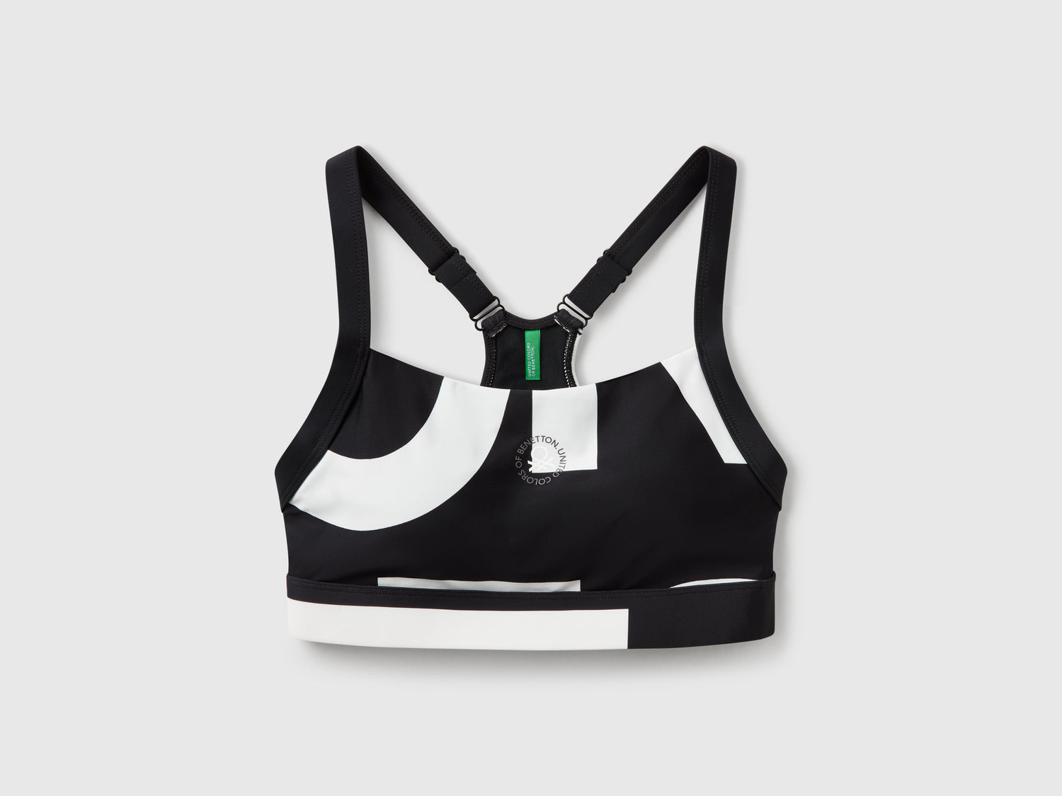 Top bra sportivo con imbottitura da donna nero | Benetton Outlet