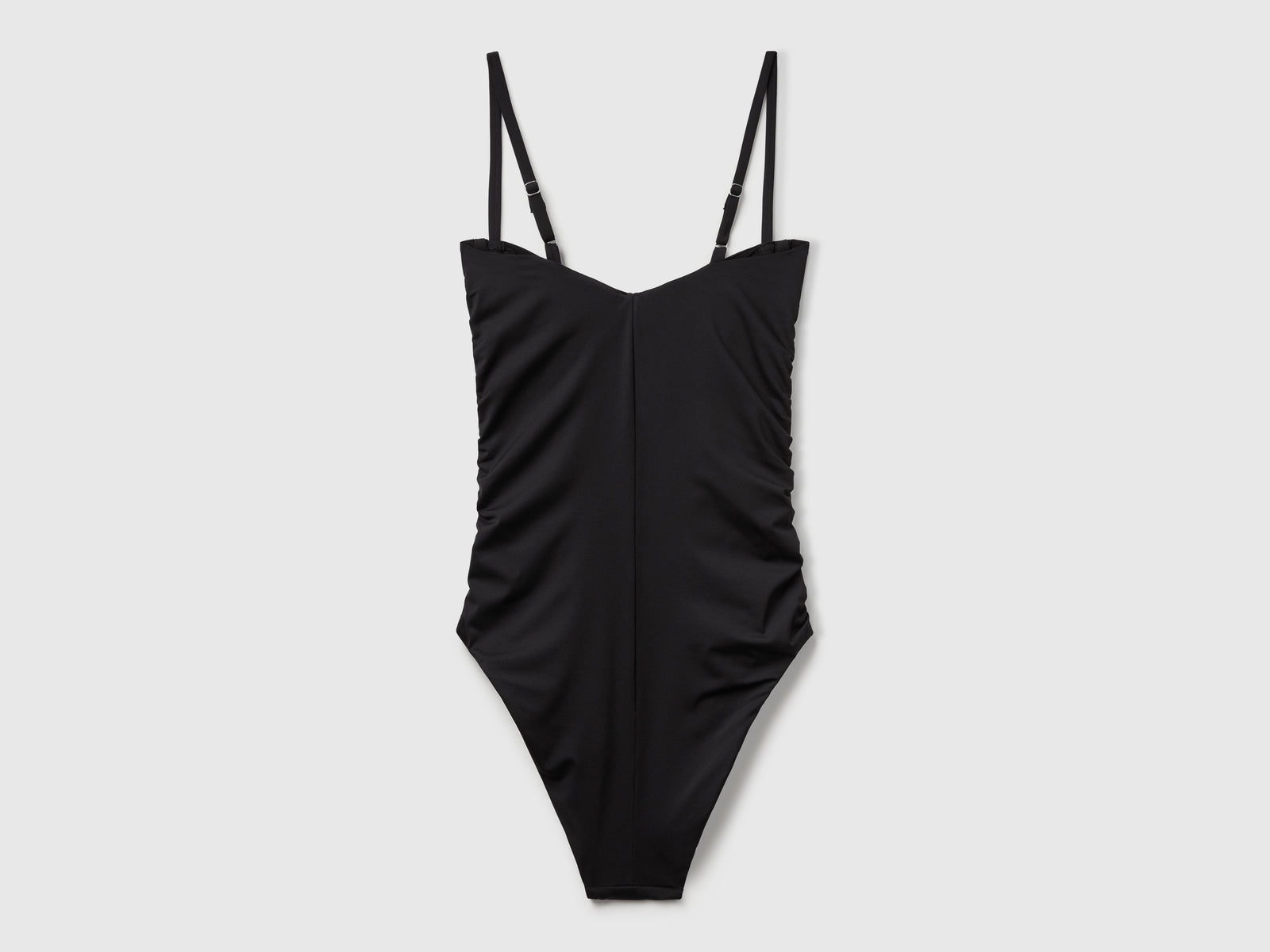 Costume intero con drappeggio da donna nero 2 | Benetton Outlet
