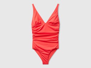 V-neck one-piece swimsuit