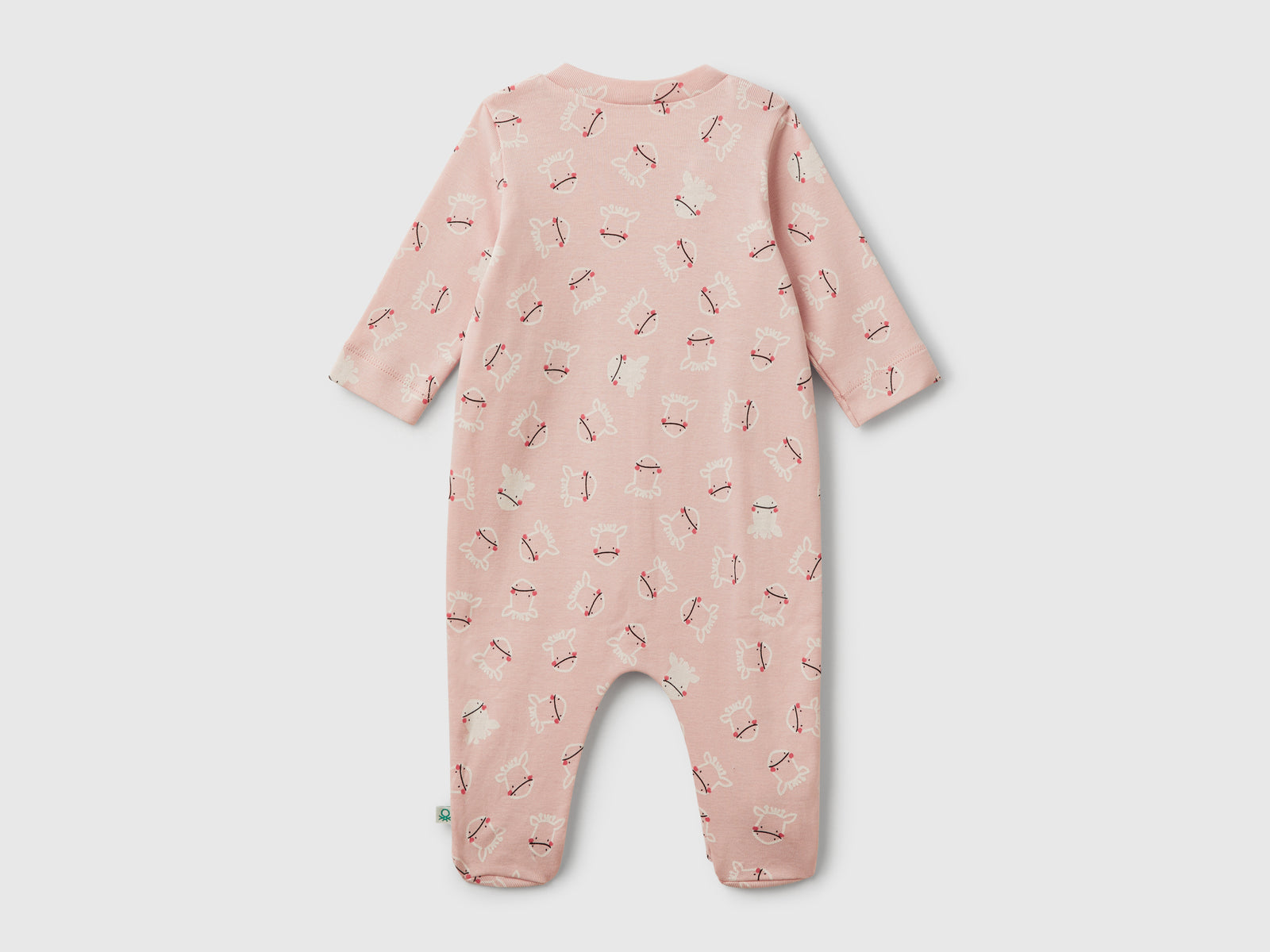 Tuta lunga con stampa fantasia da neonato rosa pastello 2 | Benetton Outlet