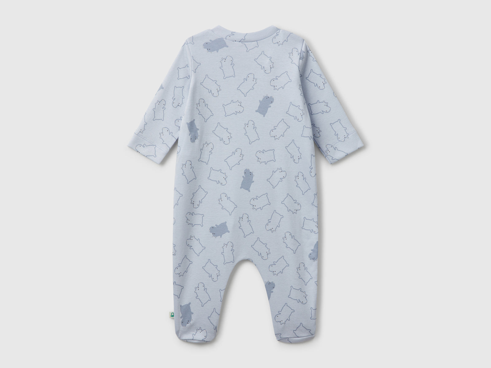 Tuta lunga con stampa fantasia da neonato azzurro 2 | Benetton Outlet