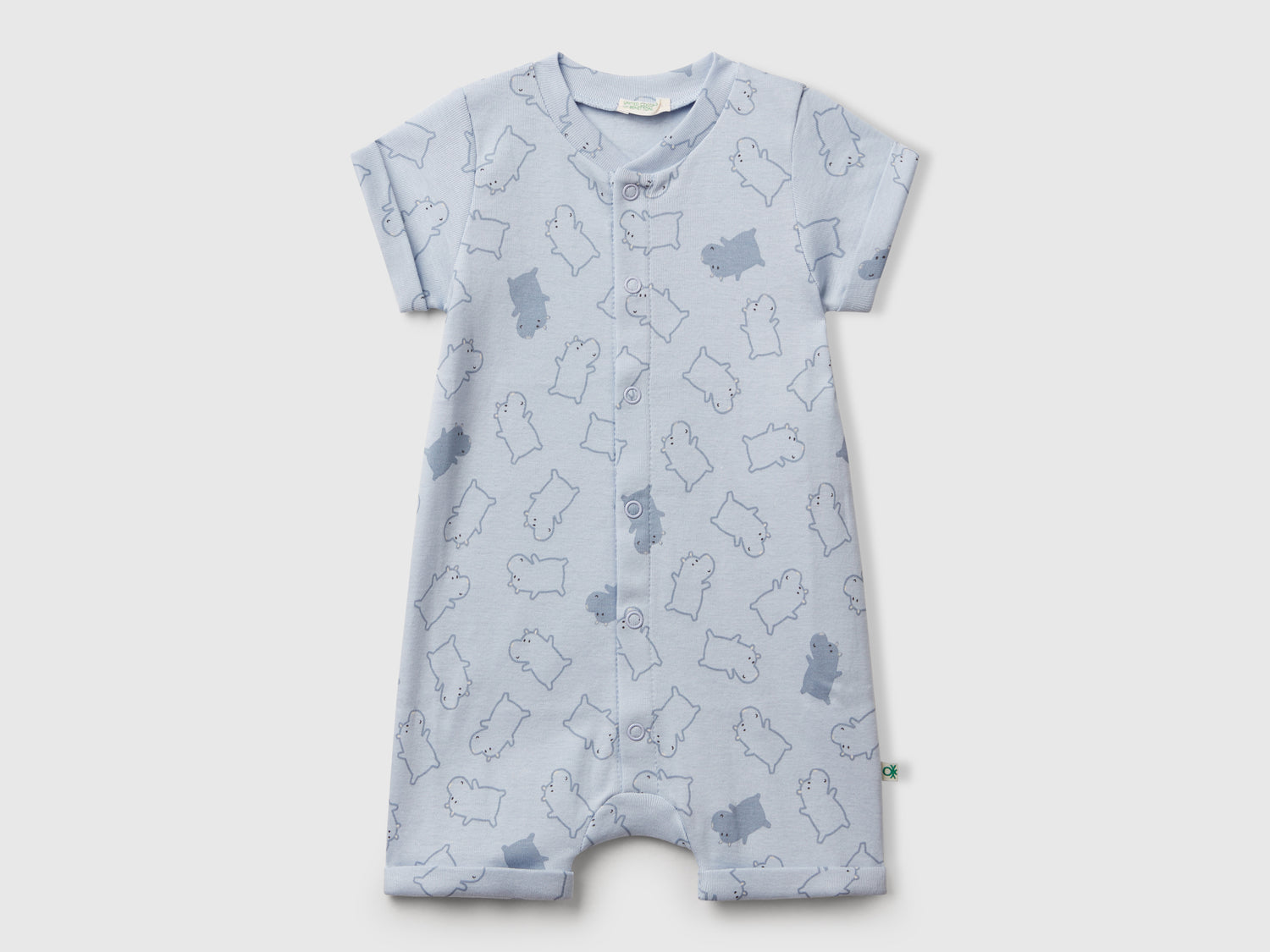 Tutina con stampa animaletti da neonato blu | Benetton Outlet