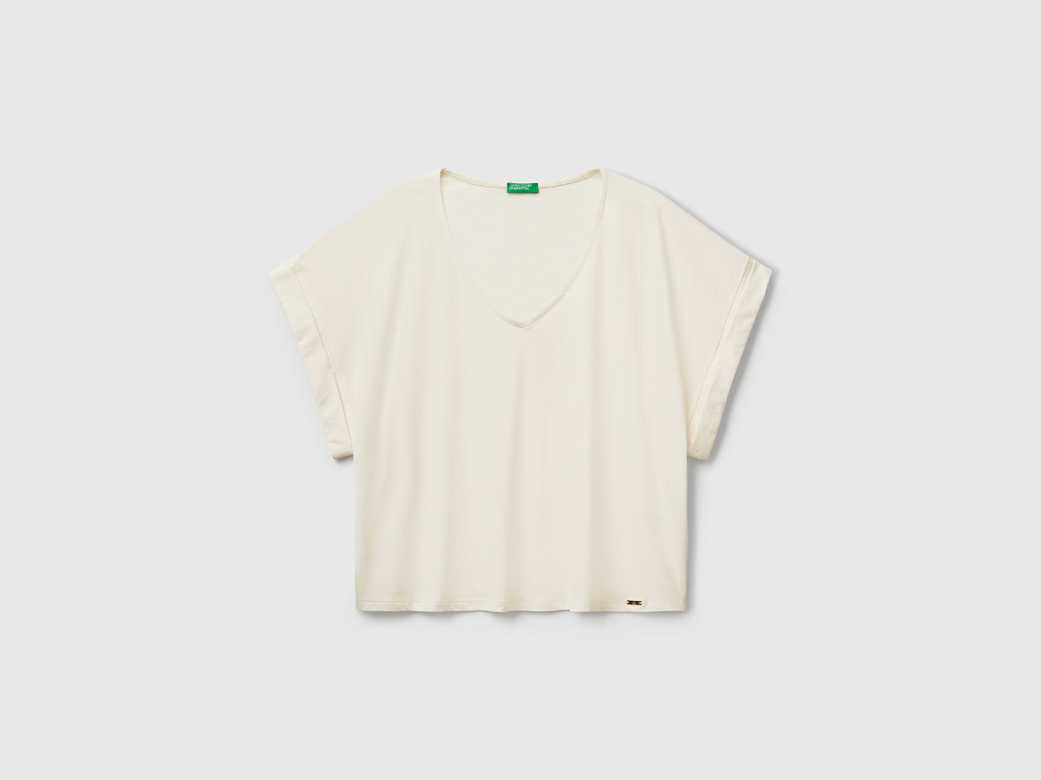Boxy fit T-shirt da donna bianco panna | Benetton Outlet