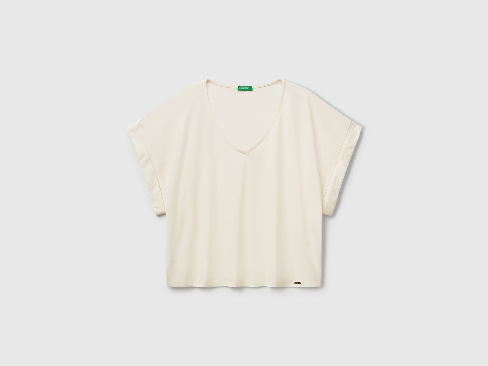 Boxy fit T-shirt da donna bianco panna | Benetton Outlet