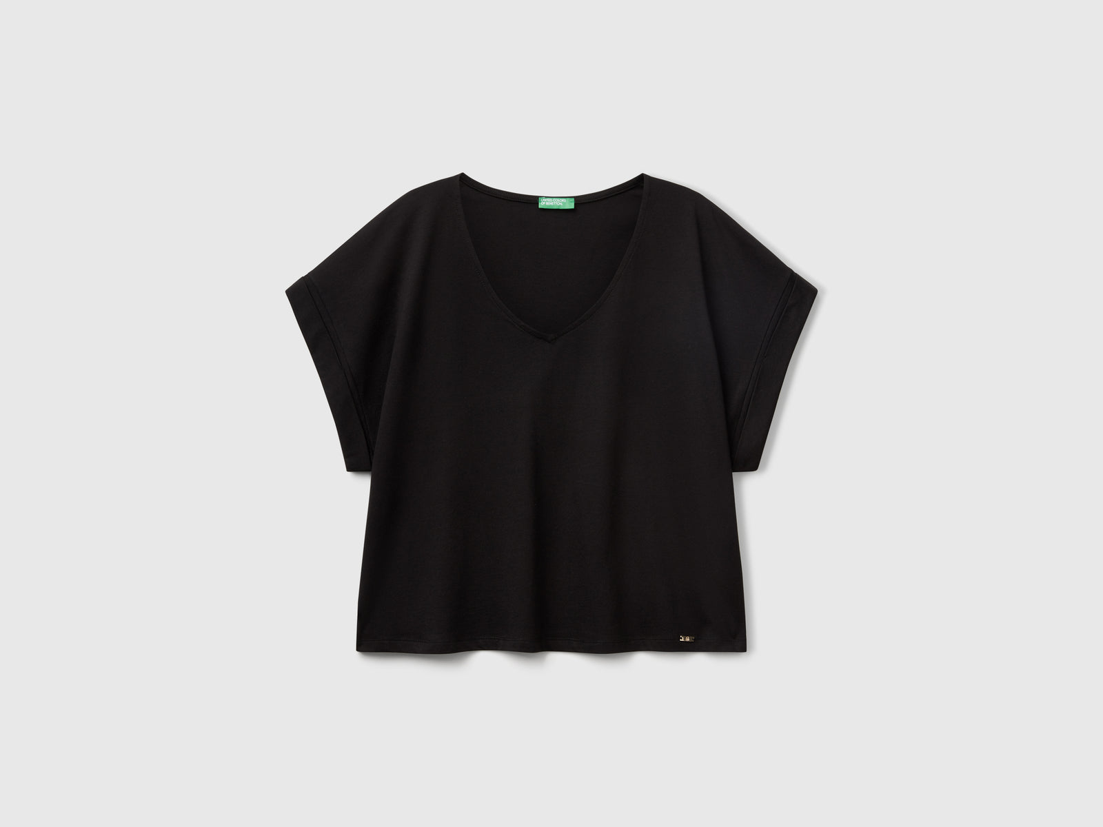 Boxy fit T-shirt da donna nero | Benetton Outlet