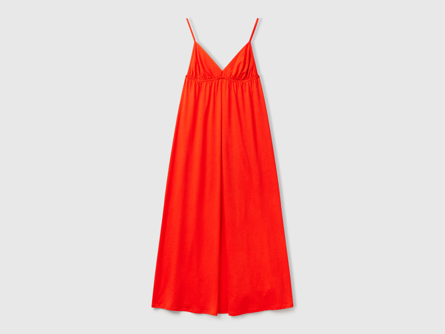 Cotton and viscose blend dress da donna corallo | Benetton Outlet
