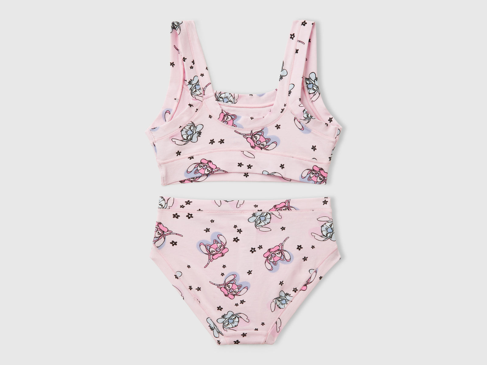 Completo top e slip Lilo & Stitch ©Disney da bambina rosa pastello 2 | Benetton Outlet