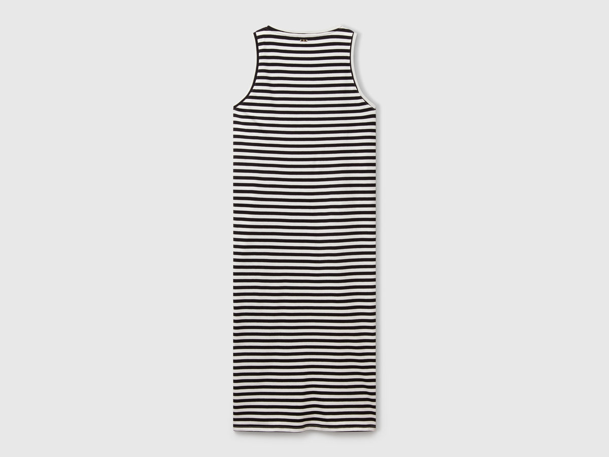 Striped dress with slit