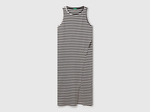 Striped dress with slit