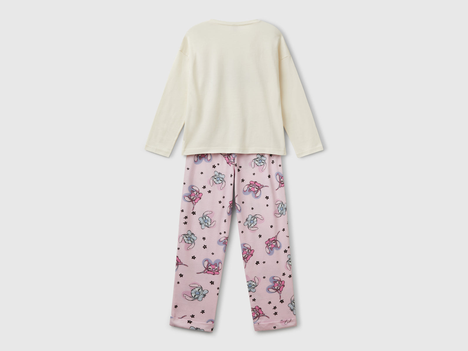 Pigiama fluido con stampa Stitch ©Disney da bambina bianco panna 2 | Benetton Outlet