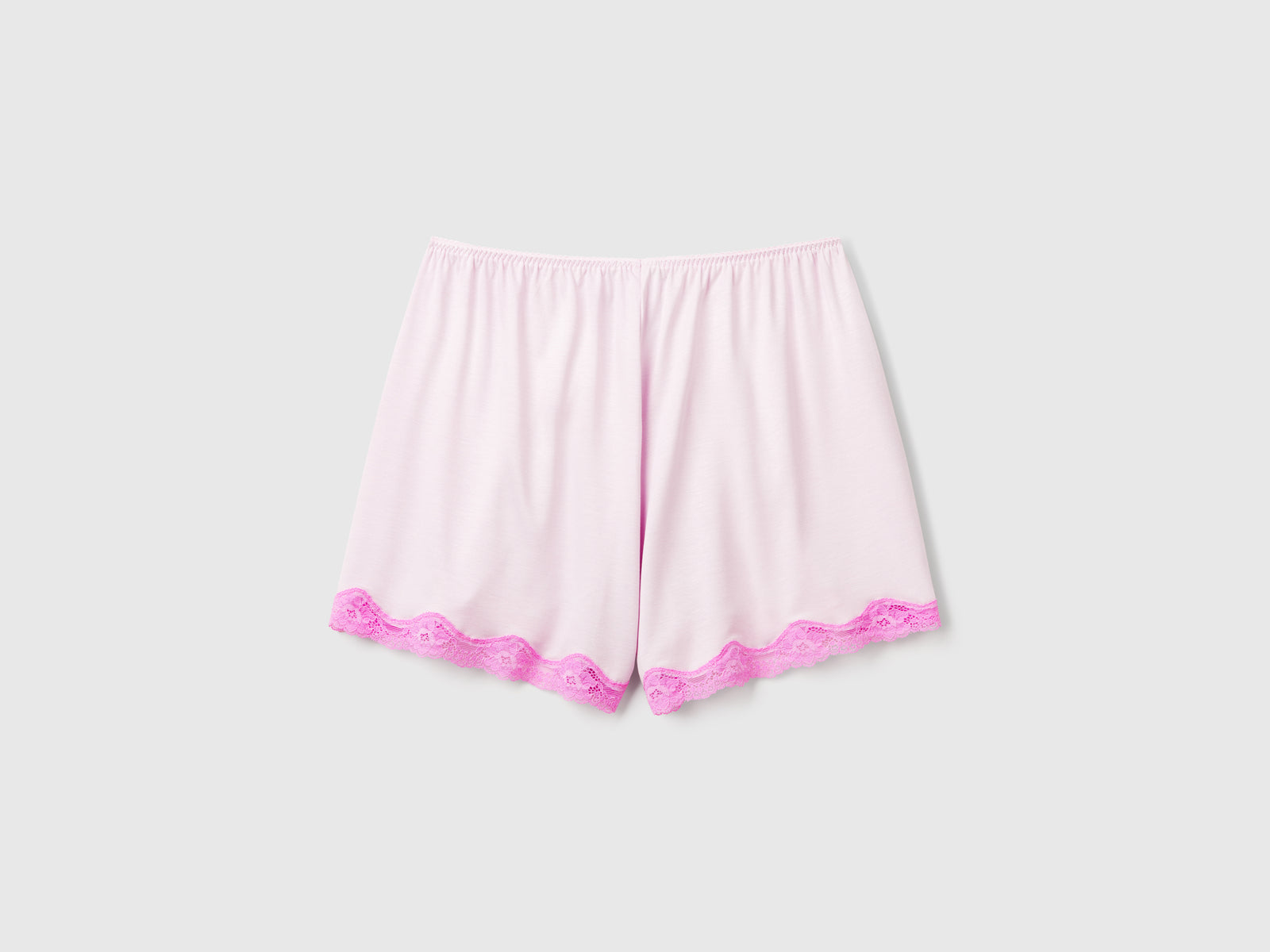Shorts fluidi con pizzo da donna rosa pastello 2 | Benetton Outlet