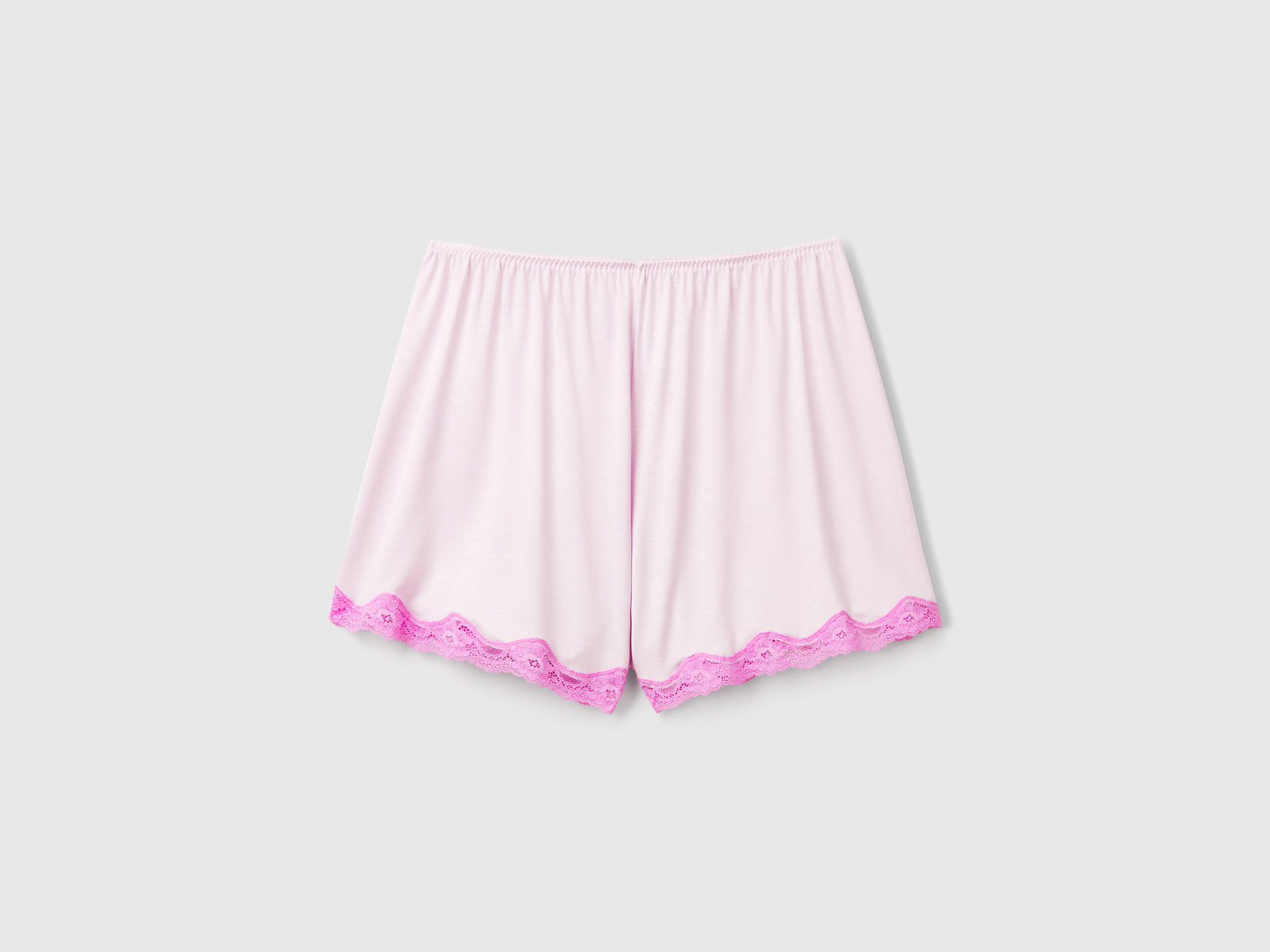 Shorts fluidi con pizzo da donna rosa pastello | Benetton Outlet