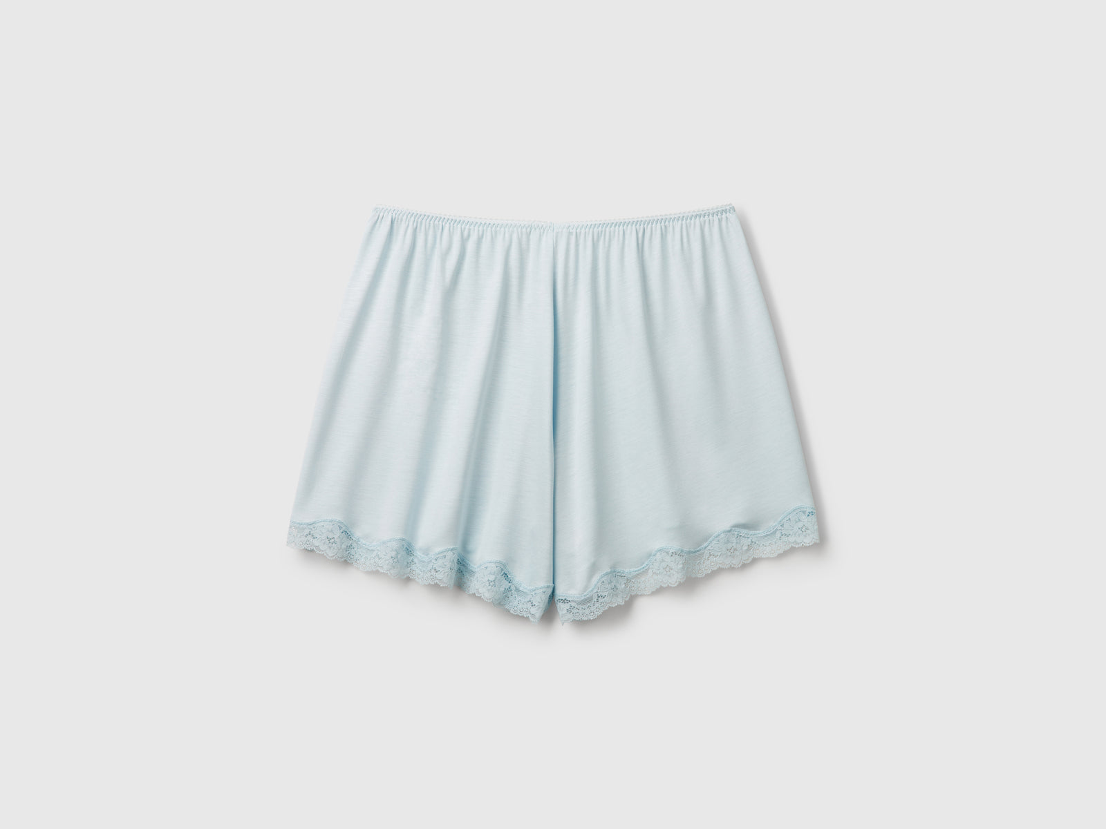 Shorts fluidi con pizzo da donna celeste 2 | Benetton Outlet