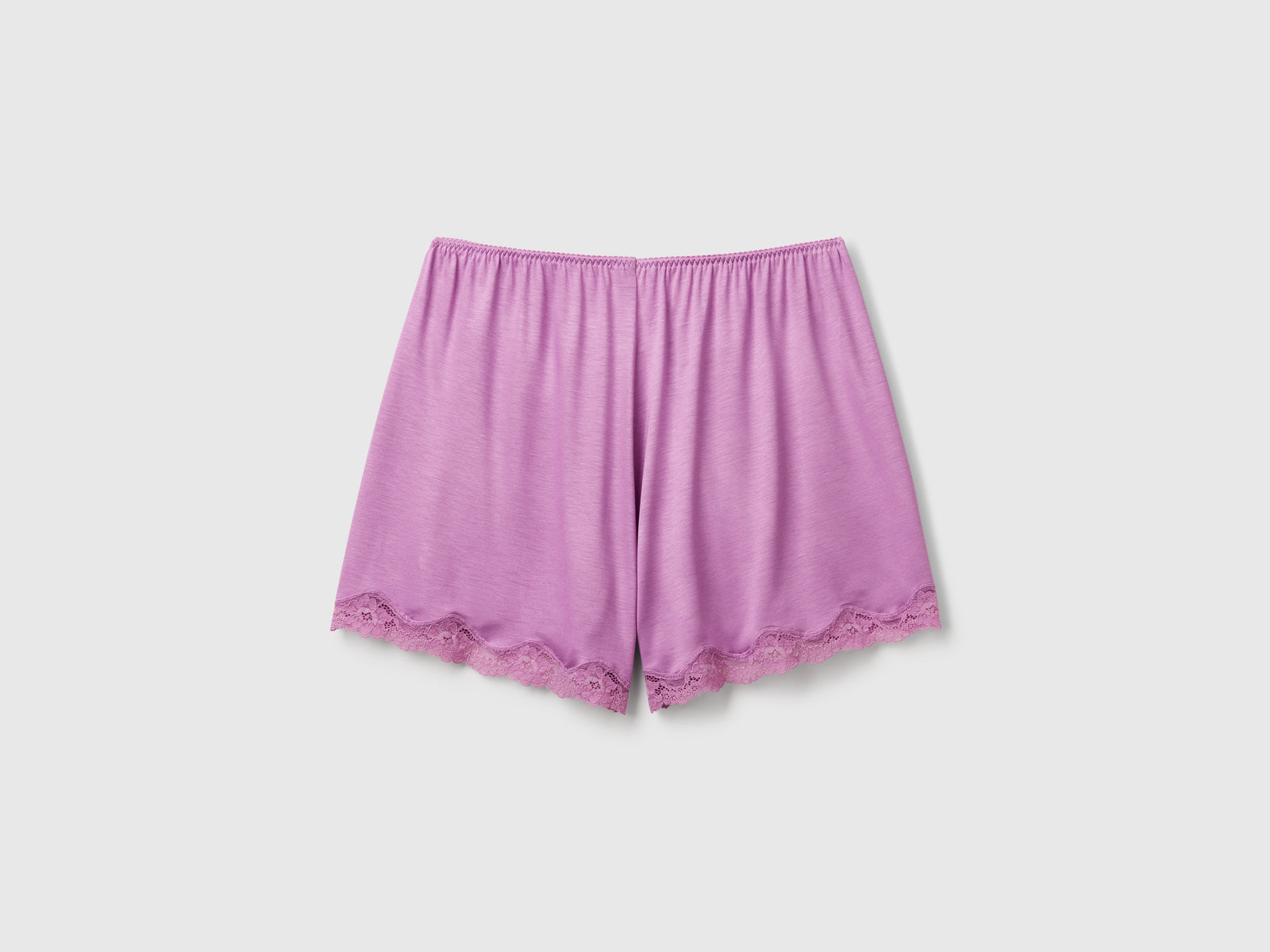 Shorts fluidi con pizzo da donna malva 2 | Benetton Outlet