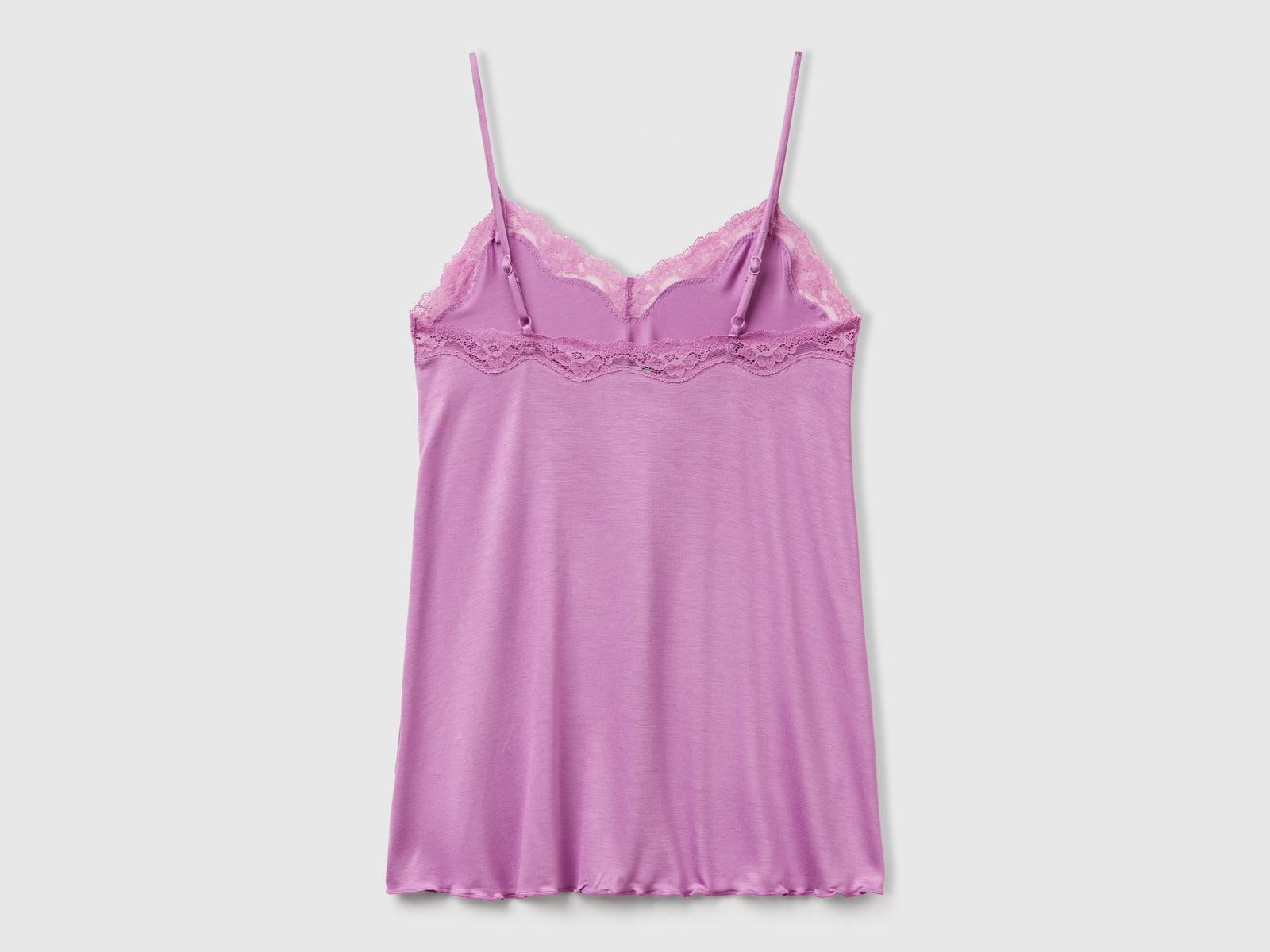 Canotta con bordo in pizzo da donna malva 2 | Benetton Outlet