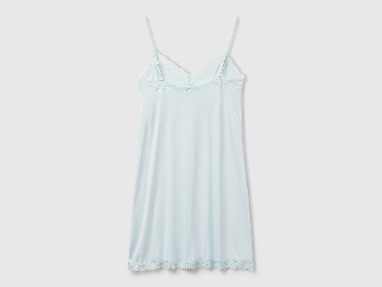 Camisón con detalles de encaje da donna celeste 2 | Benetton Outlet