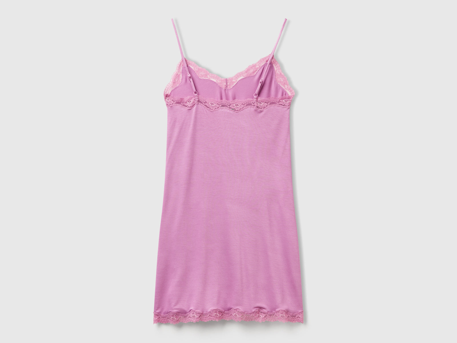 Camicia da notte con dettagli in pizzo da donna malva 2 | Benetton Outlet