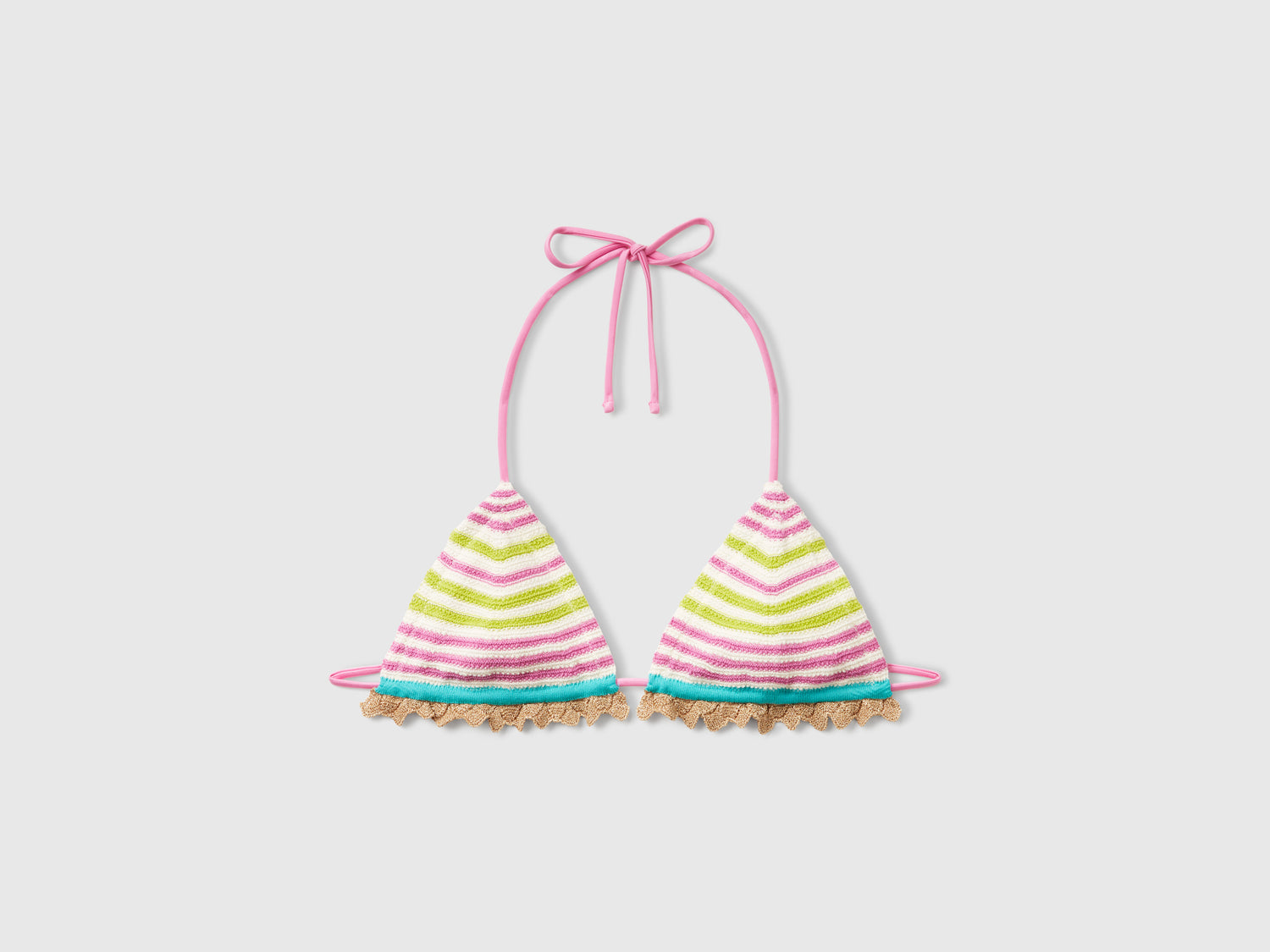 Triangolo mare in pizzo crochet da donna rosa | Benetton Outlet