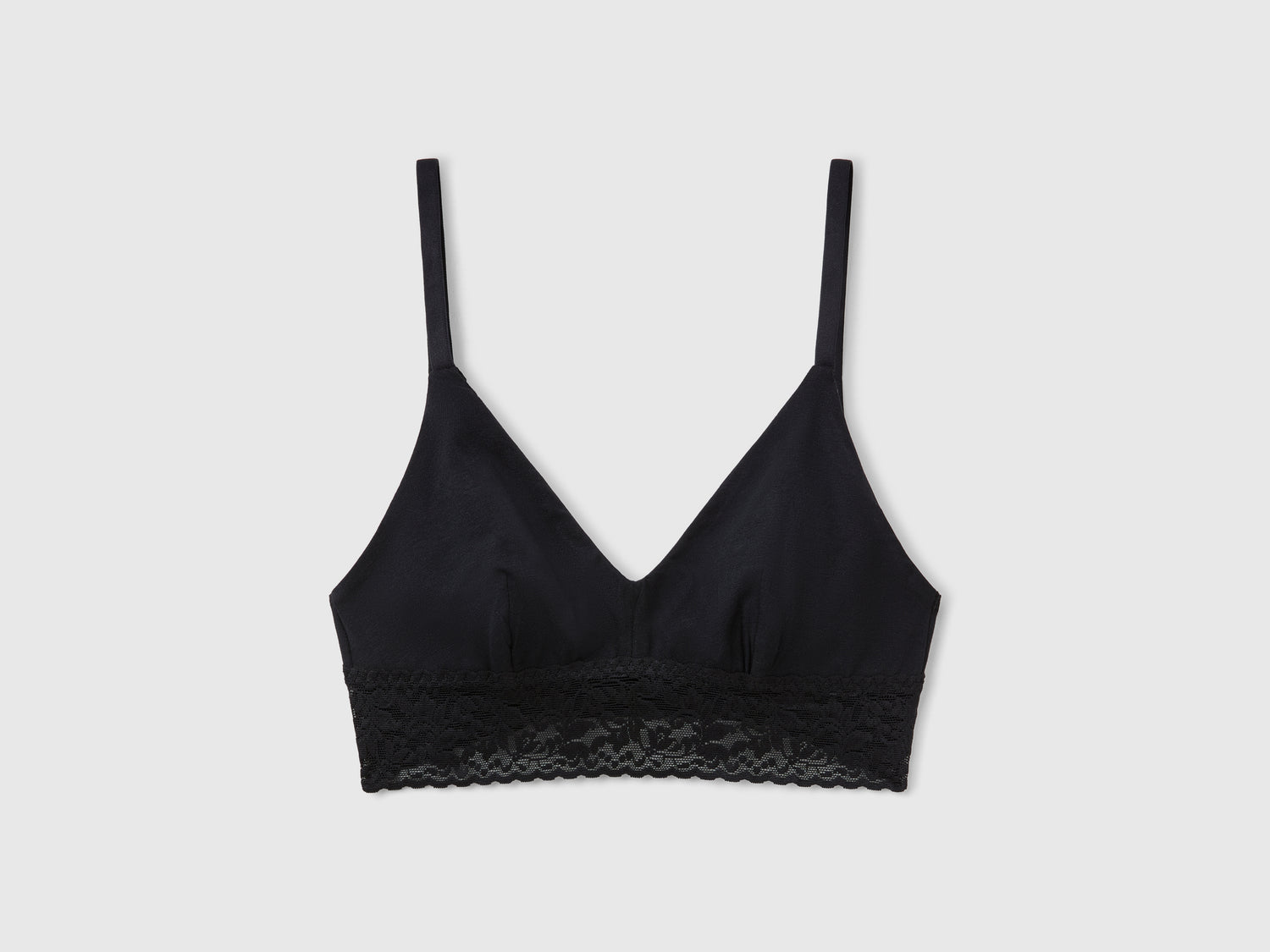 Bralette in cotone super stretch da donna nero | Benetton Outlet