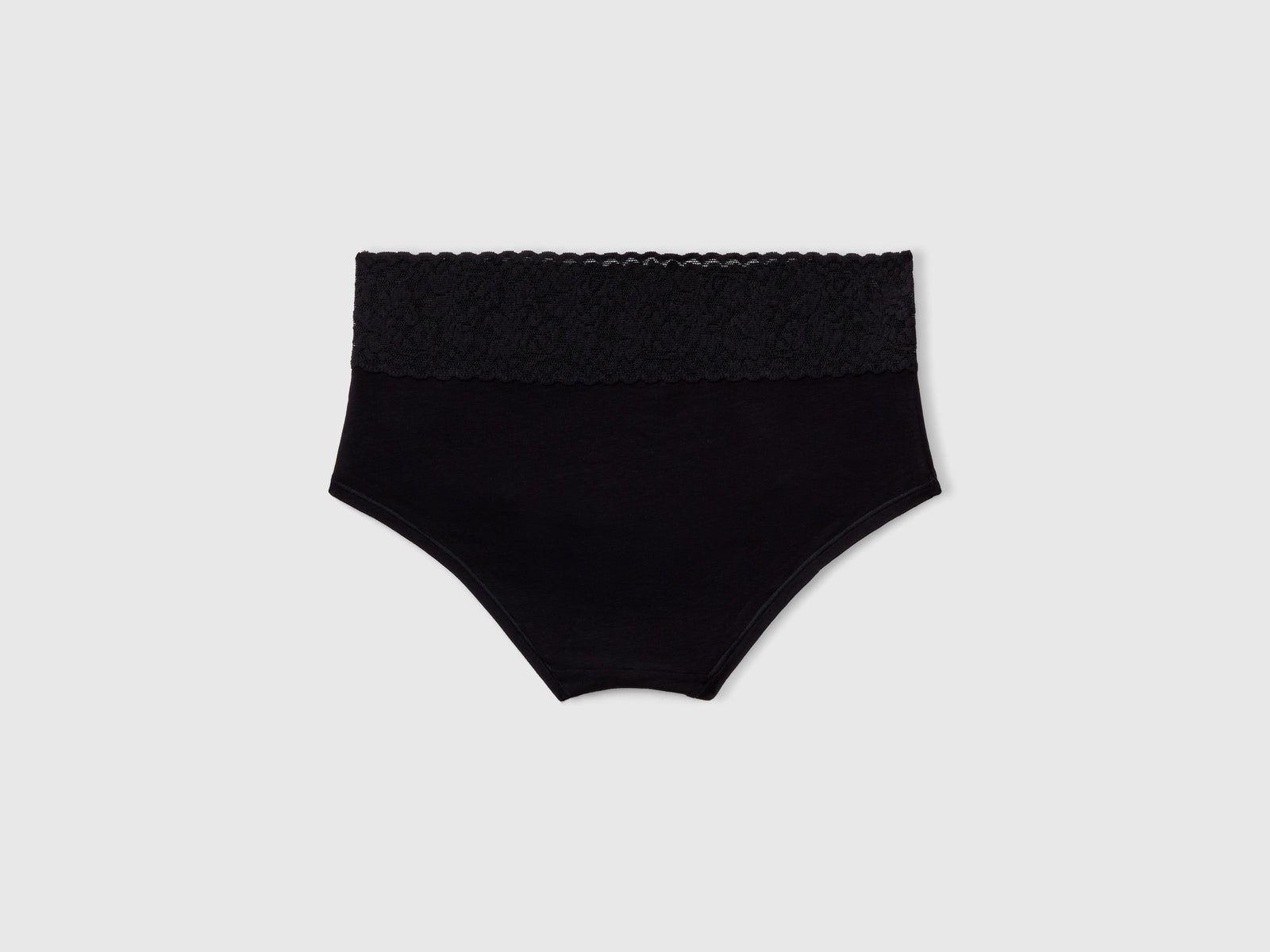 Culotte con bordo in pizzo da donna nero 2 | Benetton Outlet
