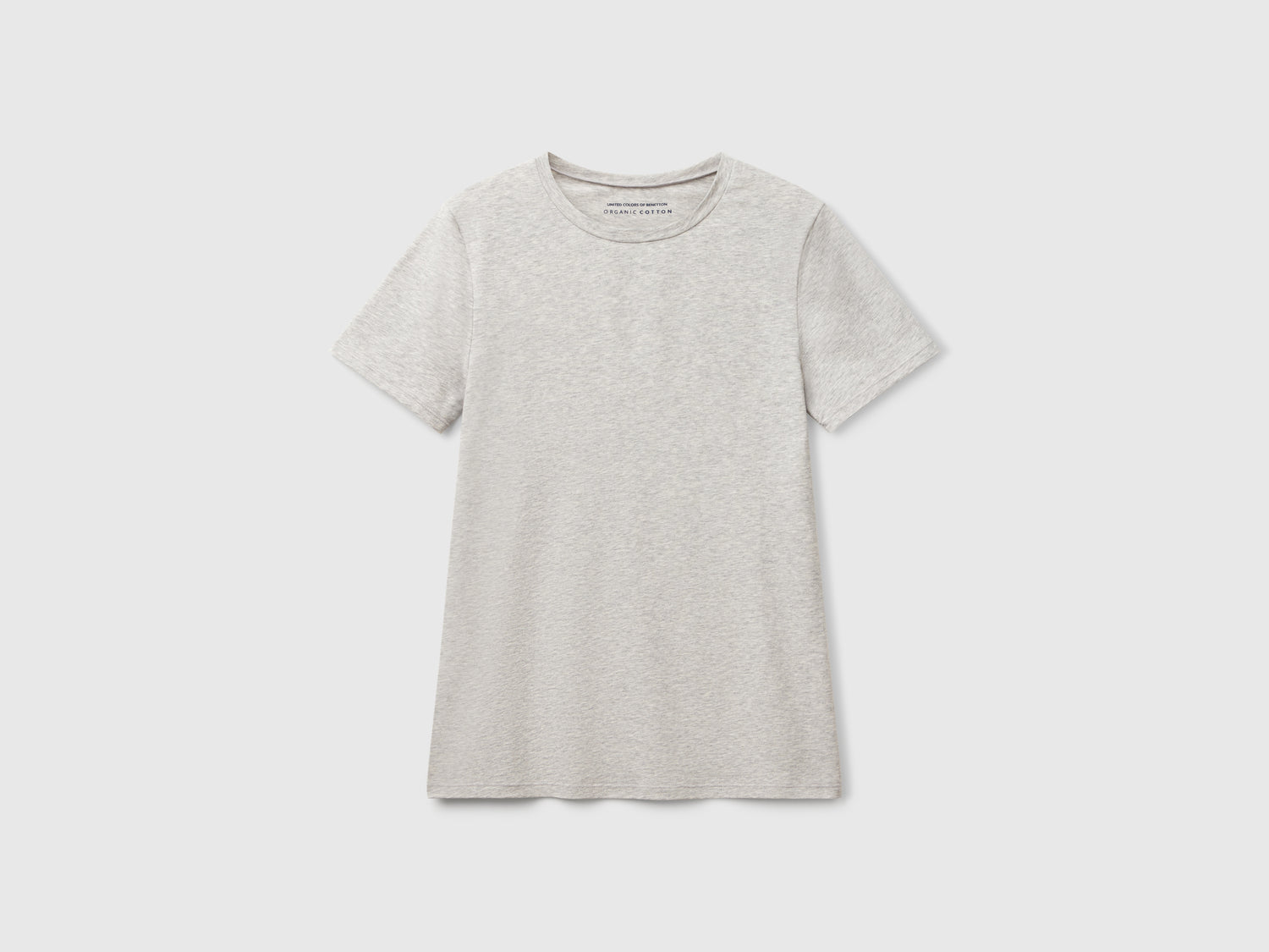 T-shirt in cotone super stretch da donna grigio chiaro | Benetton Outlet