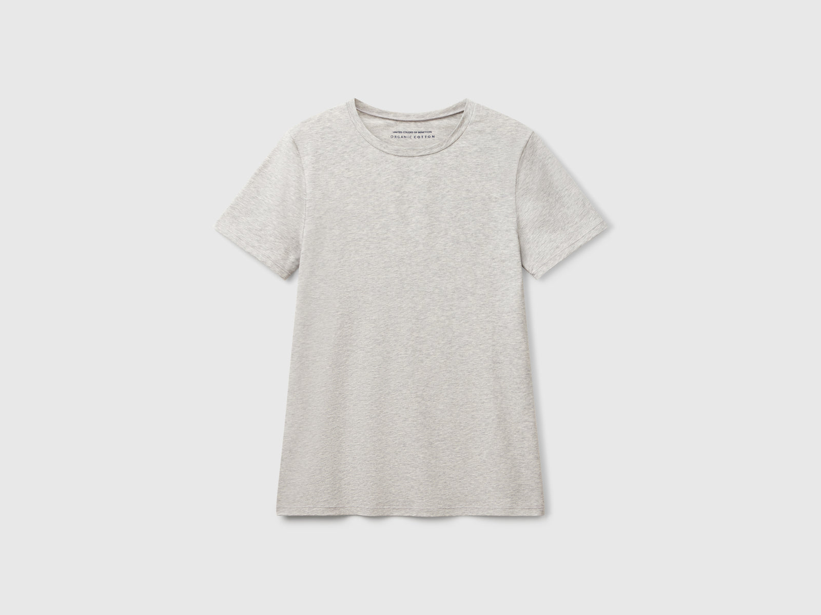 T-shirt in cotone super stretch da donna grigio chiaro | Benetton Outlet