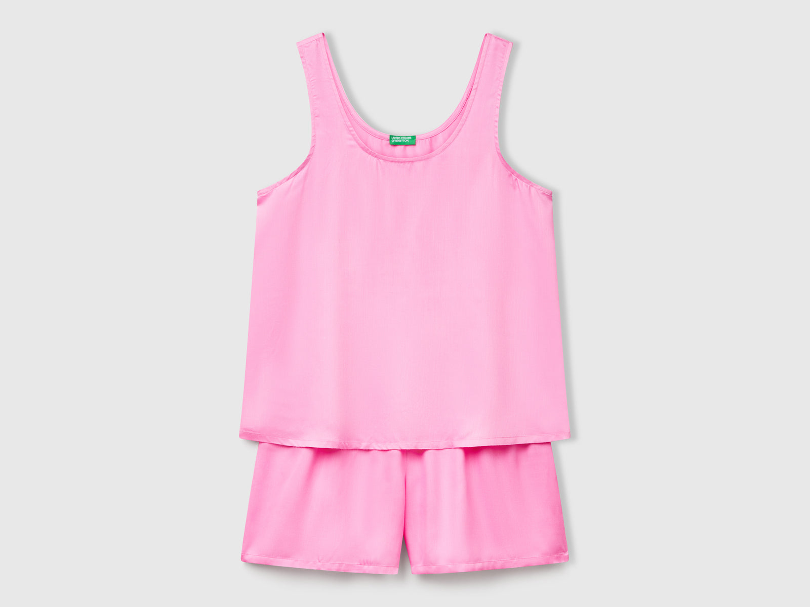 Pigiama in raso da donna rosa | Benetton Outlet