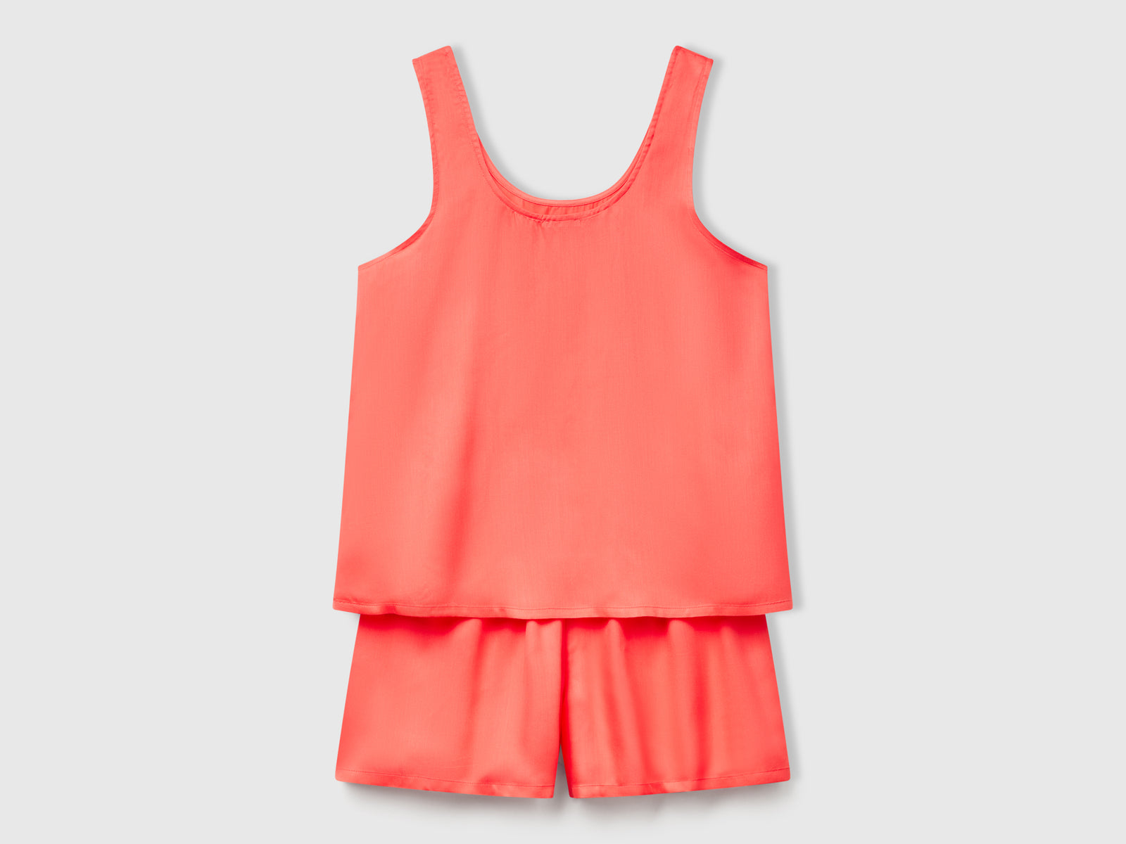 Pigiama in raso da donna corallo 2 | Benetton Outlet