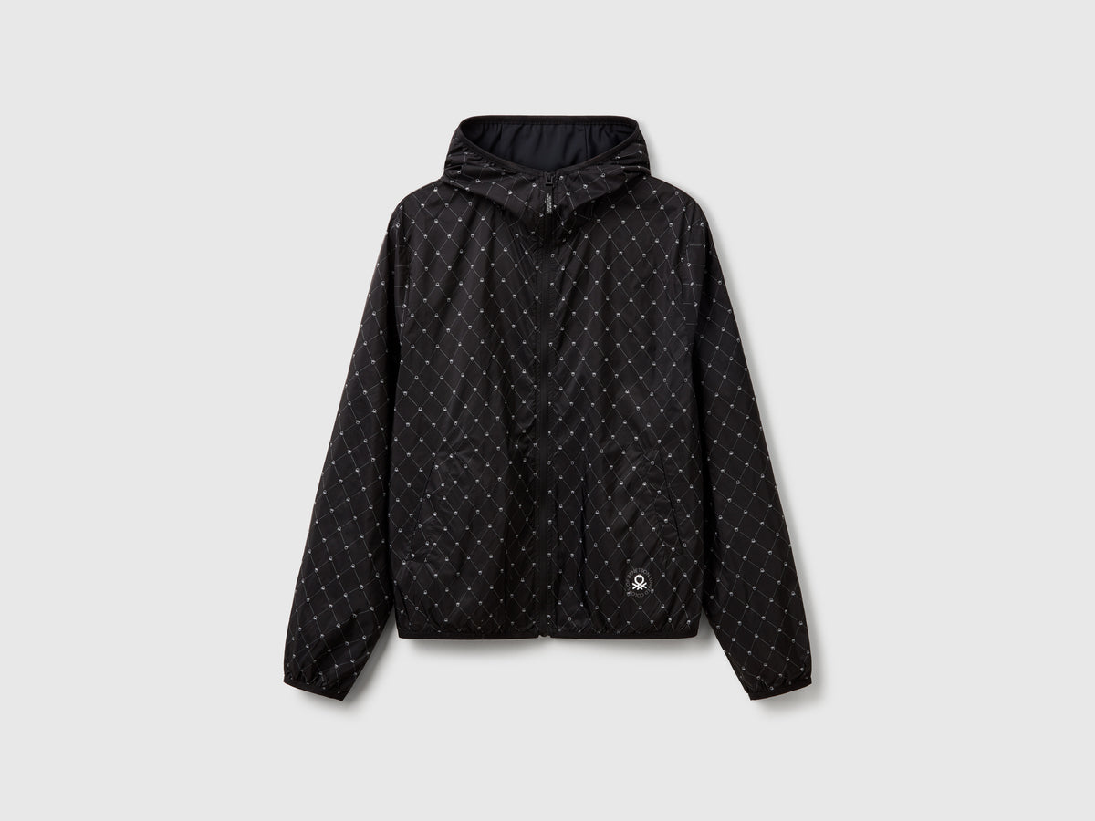 Nylon jacket with logo print