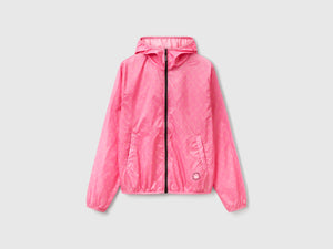 Giubbino in nylon con stampa loghi